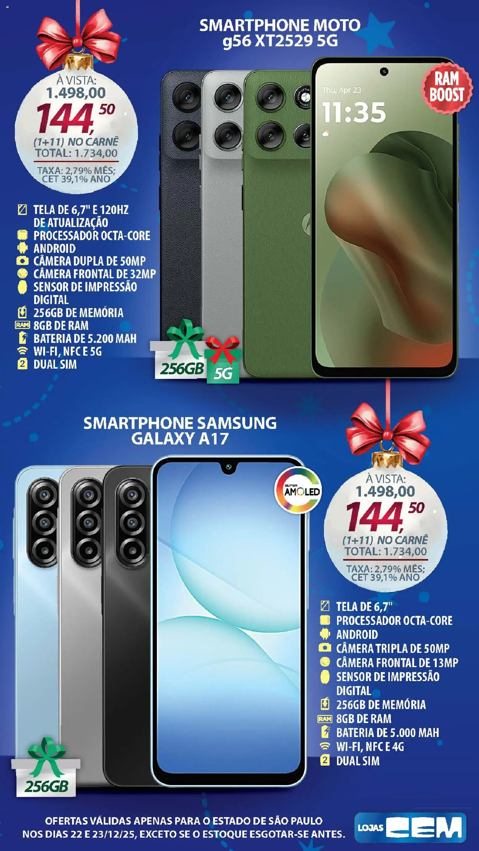 Lojas Cem Folheto - válido de 22.12.2025 | Página: 9 | Produtos: Memória ram, Processador, Carne, Câmera