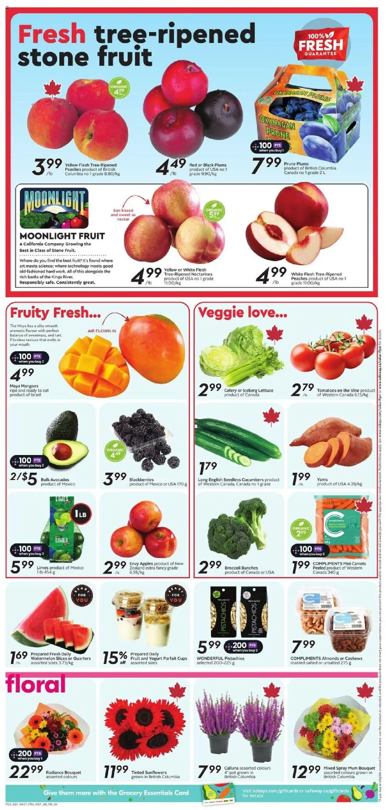 Safeway flyer valid from 21.08.2025 | Page: 5 | Products: Cucumbers, Yogurt, Apples, Tomatoes