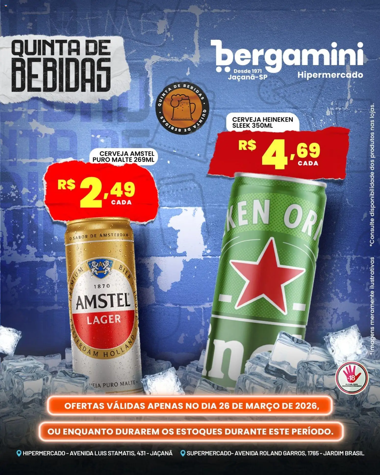 Supermercado Bergamini Folheto - válido de 26.03.2026 | Página: 1 | Produtos: Cerveja, Cerveja Heineken, Heineken