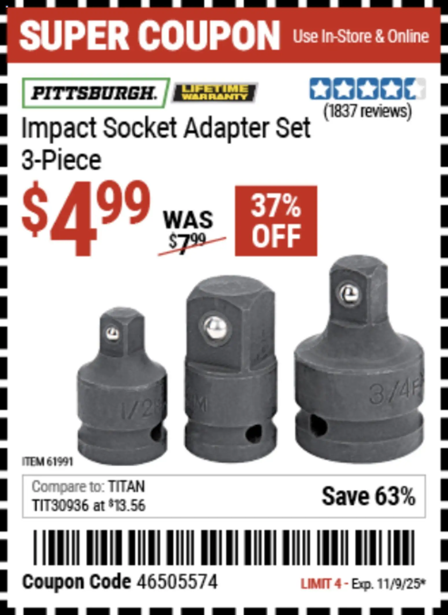 Harbor Freight Weekly Ad - valid from 27.10.2025 | Page: 20 | Products: Socket, Adapter