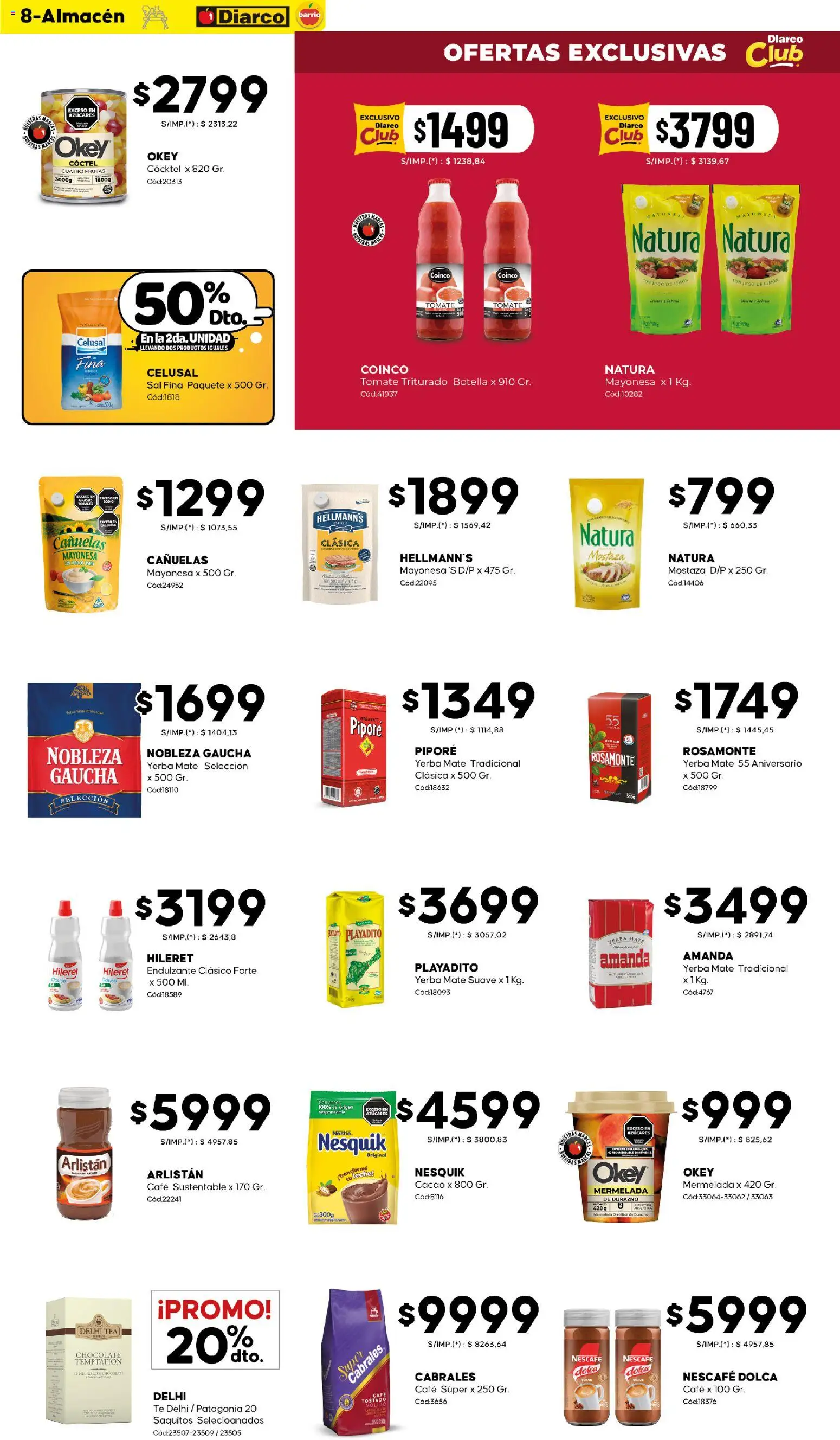 Diarco - Ofertas Diarco Barrio │ válido desde el 27.10.2025 | Página: 8 | Productos: Botella, Mayonesa, Tomate, Jugo