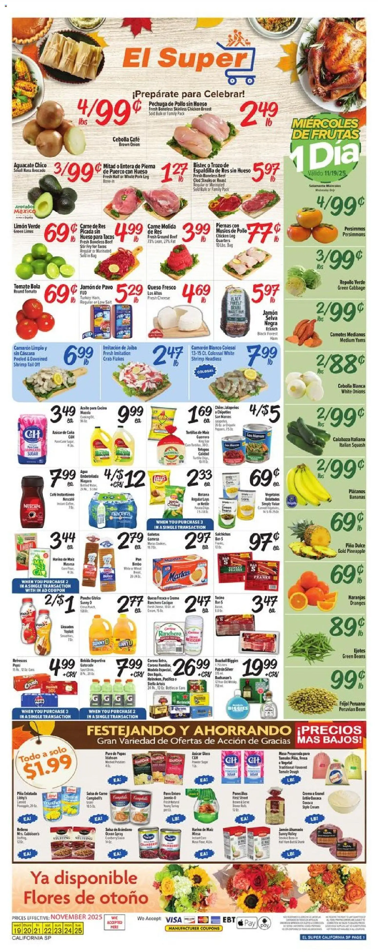 El Super Weekly Ad - valid from 19.11.2025 | Page: 1 | Products: Oranges, Salt, Cabbage, Onion