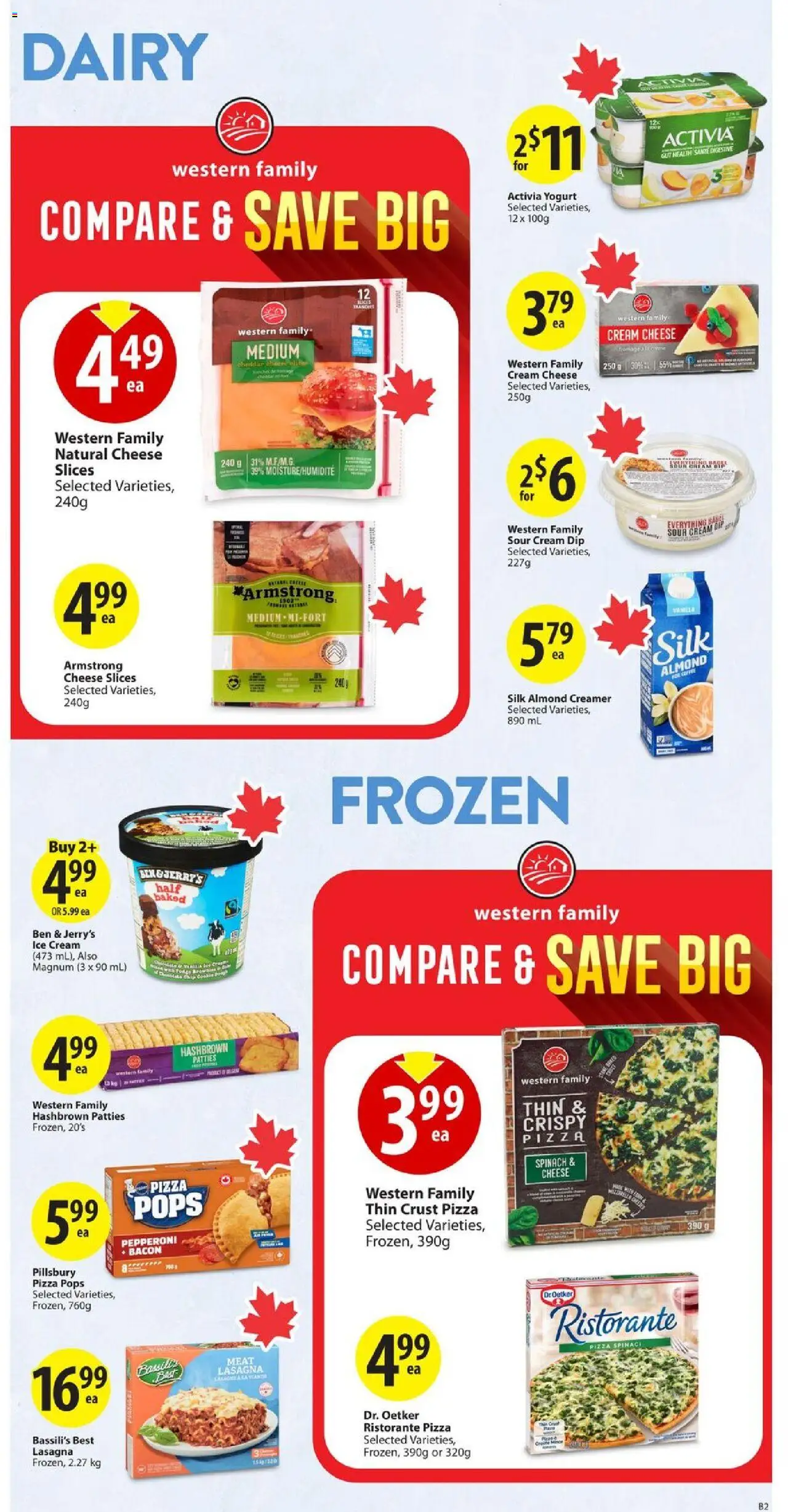 Save on foods flyer valid from 16.10.2025 | Page: 19 | Products: Sour cream, Cream, Cheese, Pizza