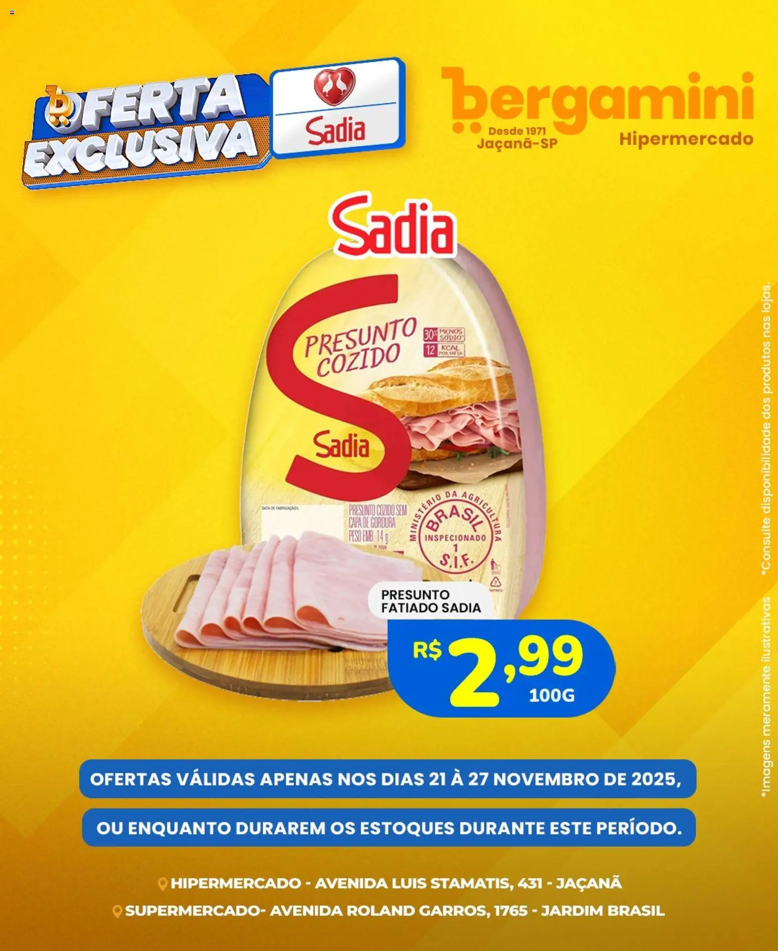 Supermercado Bergamini Folheto - válido de 21.11.2025 | Página: 2 | Produtos: Presunto
