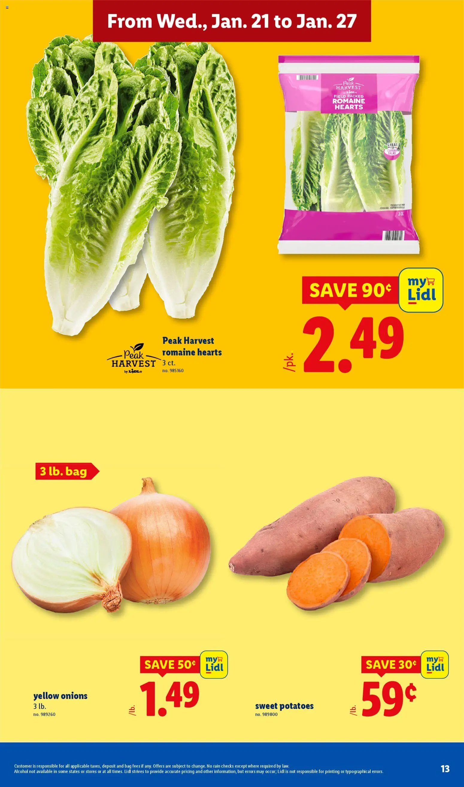 Lidl Weekly Ad - valid from 21.01.2026 | Page: 13 | Products: Romaine, Salad, Potatoes, Bag