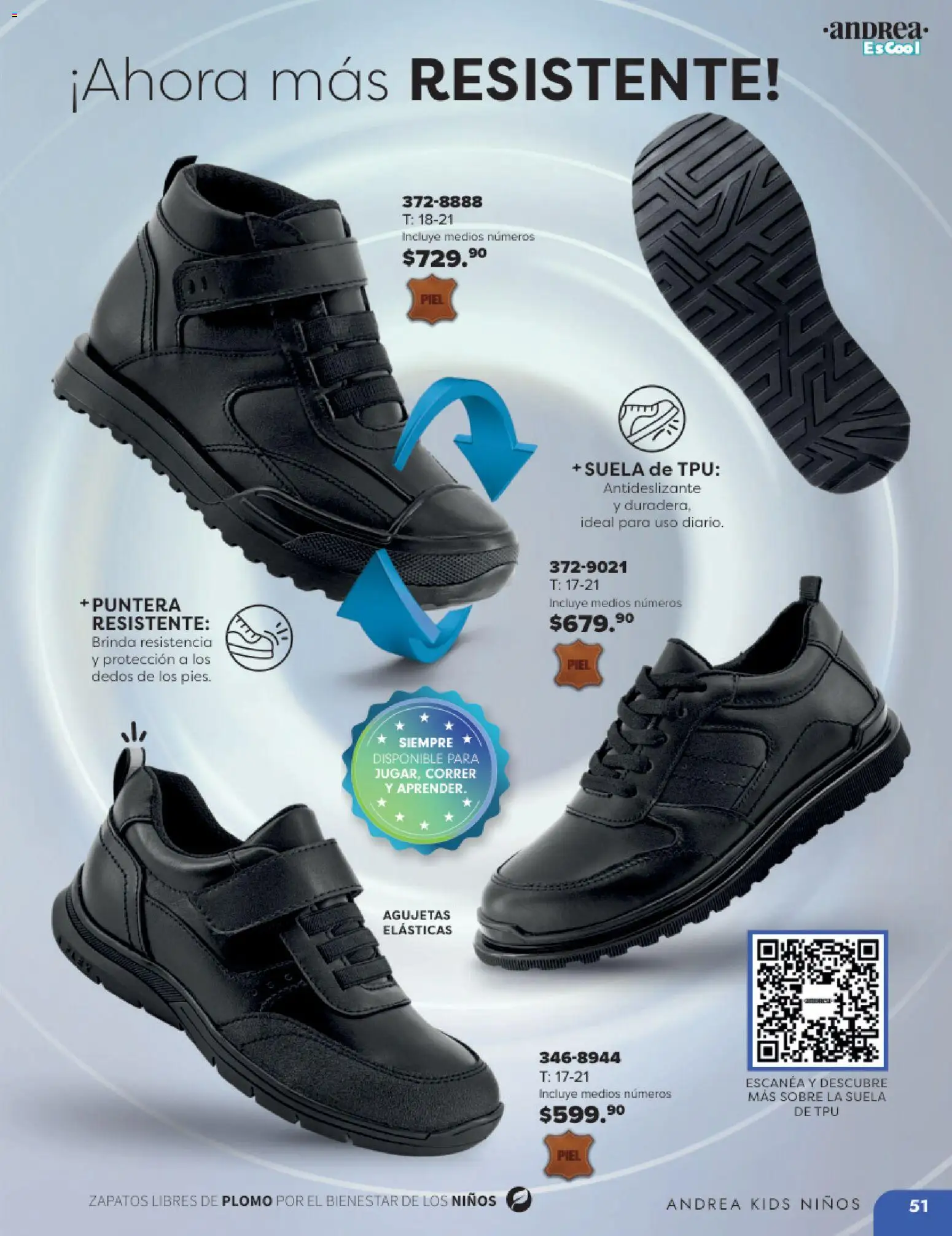 Nuevas ofertas de Andrea válidas en toda la República Mexicana desde el 25.05.2025. ¡Encuentra las mejores ofertas en Andrea catálogo Colegial ! | Página: 51 | Productos: Zapatos, Sobre