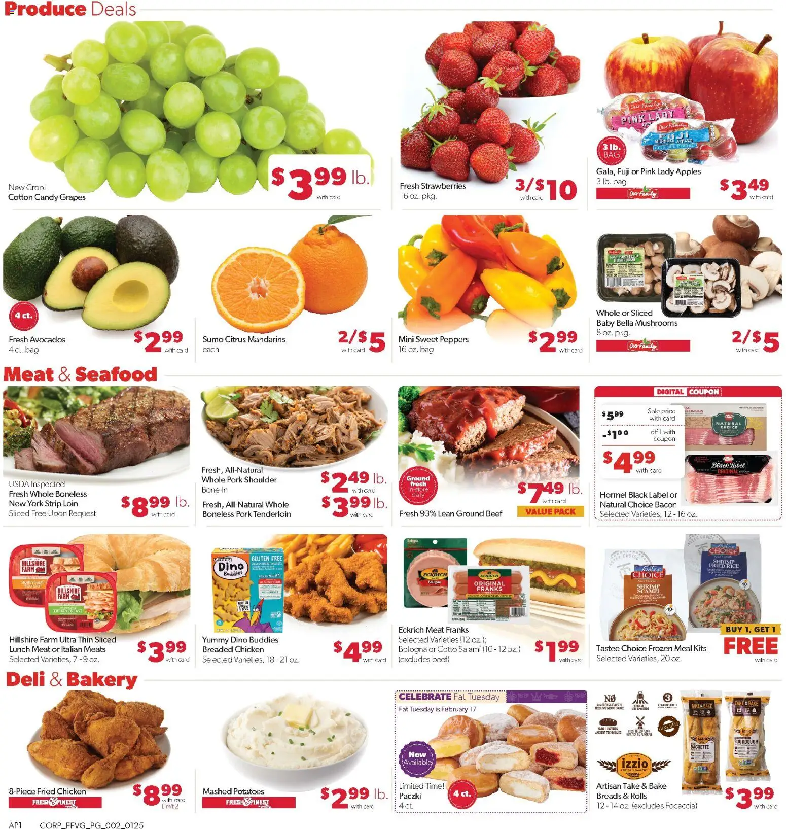 Family Fare Weekly Ad - MI - valid from 25.01.2026 | Page: 2 | Products: Bakery, Beef, Strawberries, Seafood