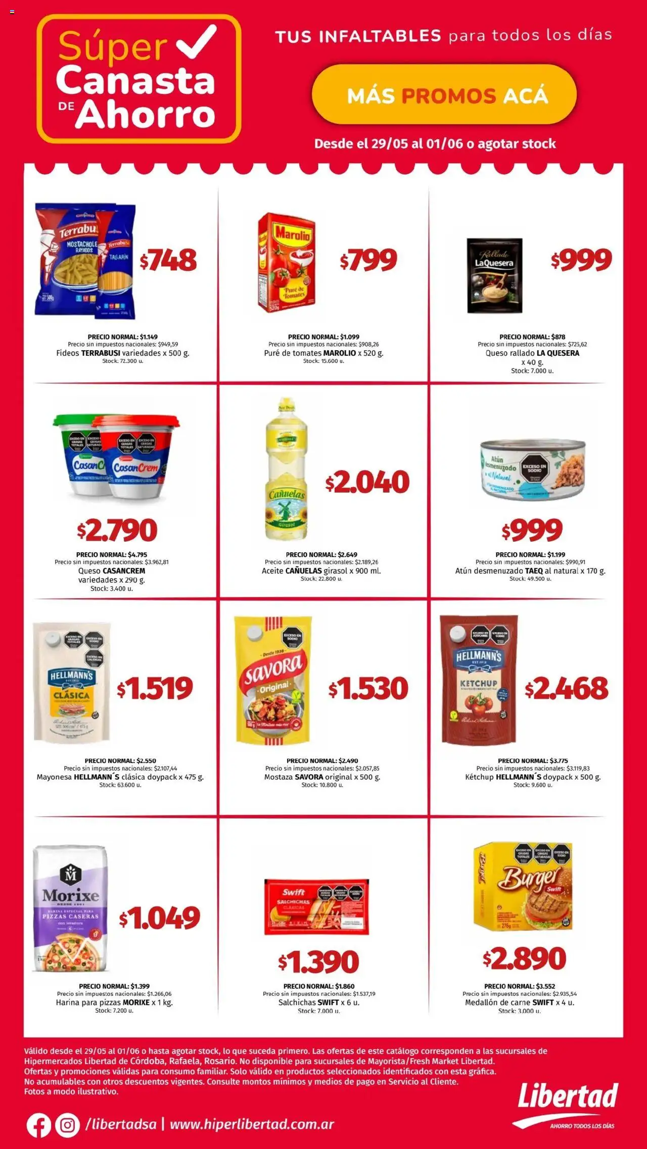 Hipermercado Libertad - Canasta - CENTRO │ válido desde el 29.05.2025 | Página: 1 | Productos: Harina, Aceite, Ketchup, Mostaza