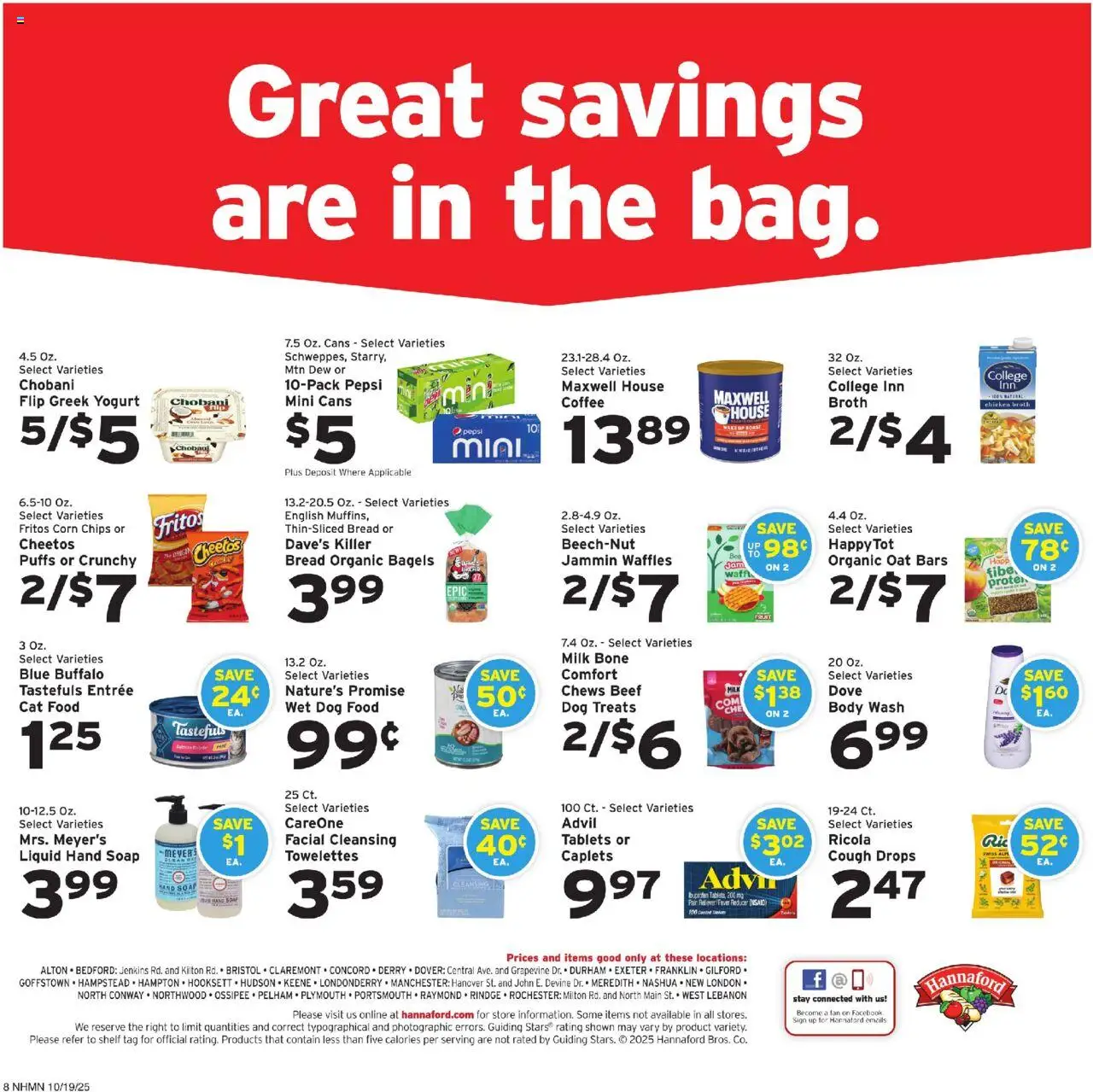 Hannaford Weekly Ad - valid from 19.10.2025 | Page: 8 | Products: Shelf, Dog Treats, Dog Food, Cat Food