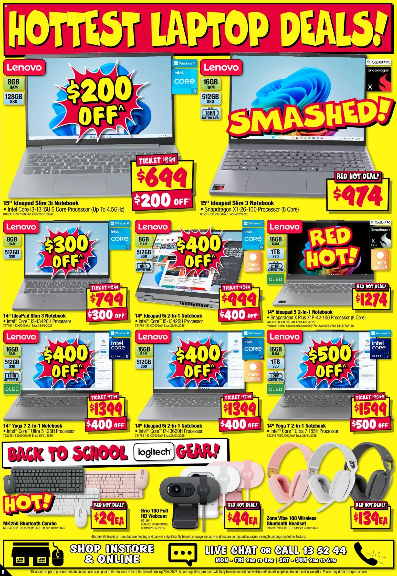 JB Hi-Fi catalogue - valid from 15.01.2026 | Page: 6 | Products: Battery, Notebook, Laptop, Webcam
