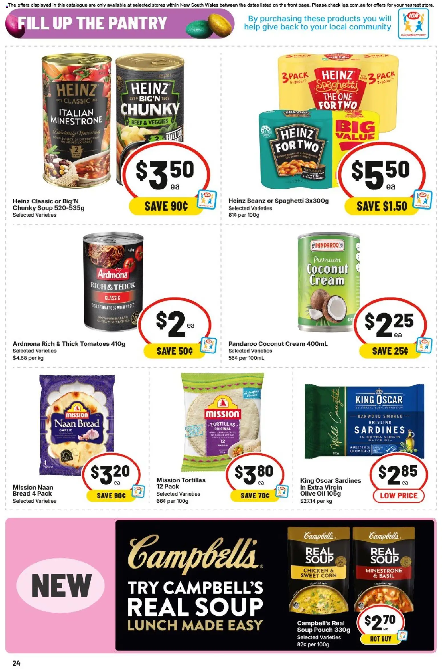 IGA catalogue - valid from 25.03.2026 | Page: 24 | Products: Tomatoes, Olive oil, Cream, Garlic