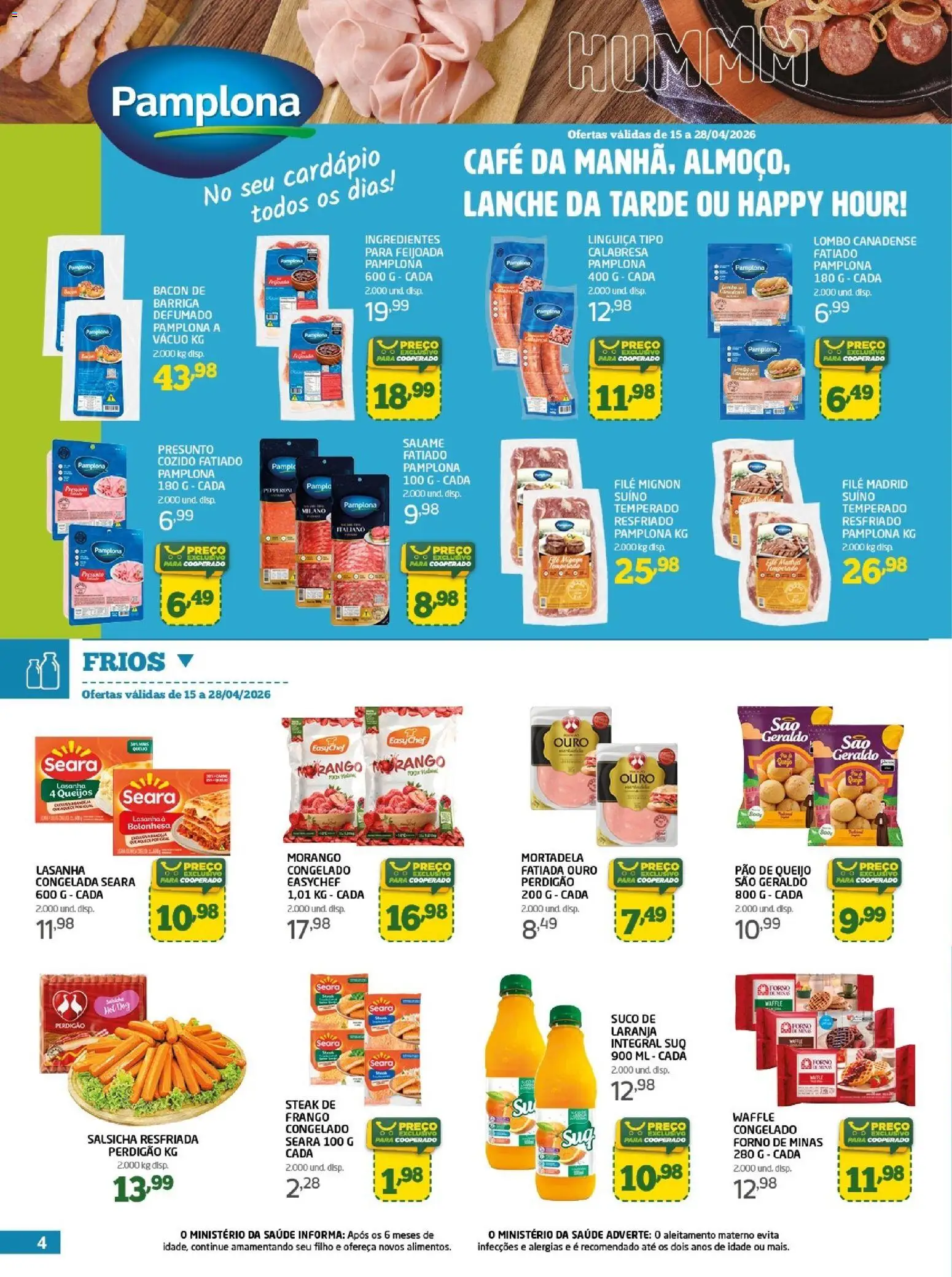 Cooper Folheto - válido de 15.04.2026 | Página: 4 | Produtos: Pão, Salame, Suco, Frango
