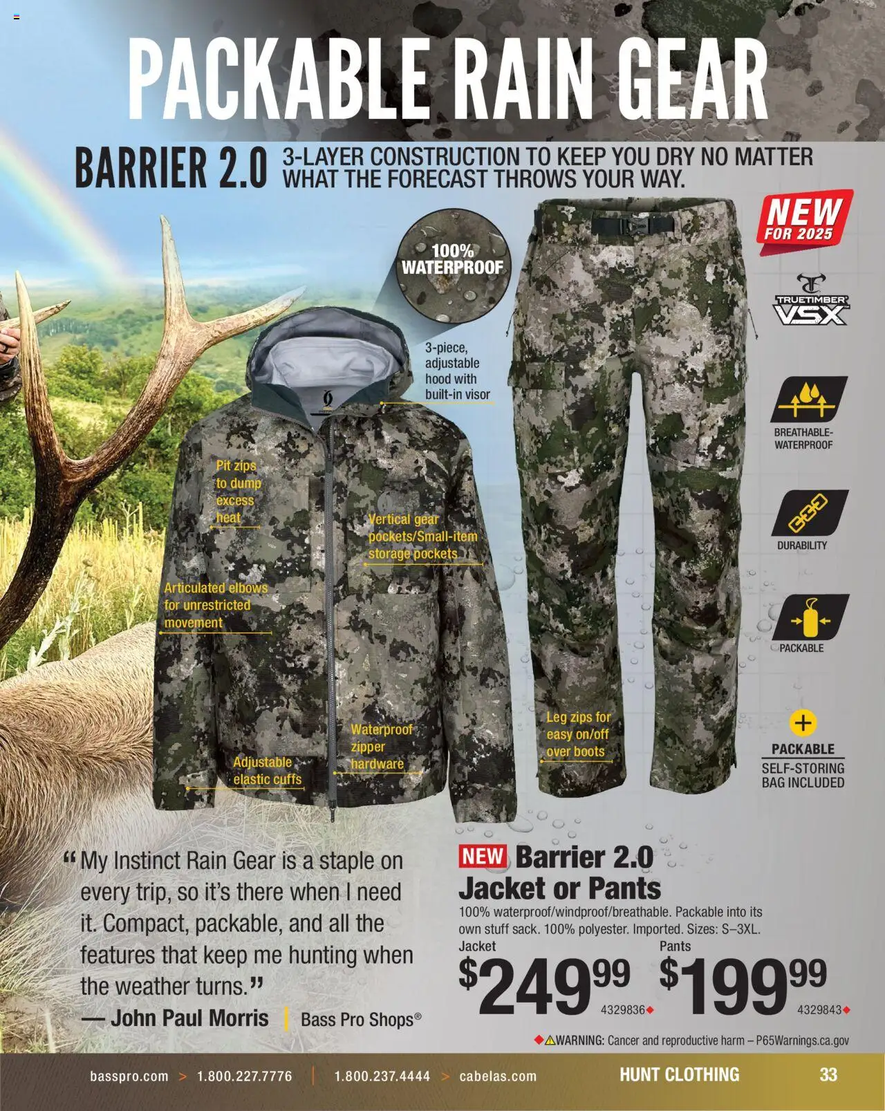 Cabela's Hunting Master 25 - valid from 11.08.2025 | Page: 33 | Products: Staple, Rain Gear, Pants, Bag