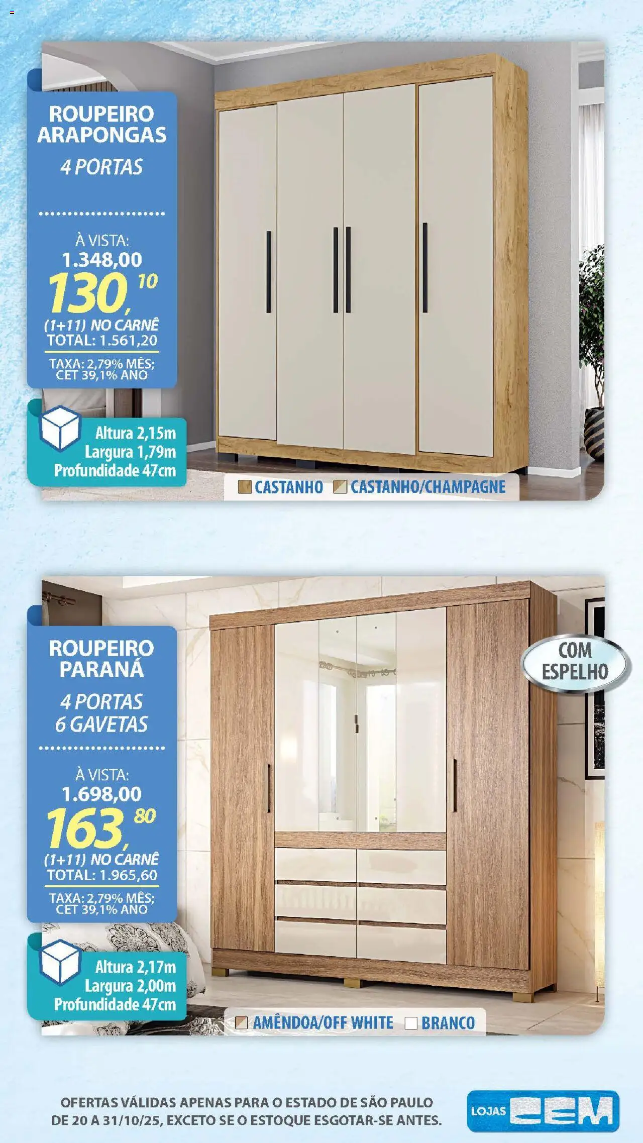 Lojas Cem Folheto - válido de 20.10.2025 | Página: 96 | Produtos: Espelho, Carne