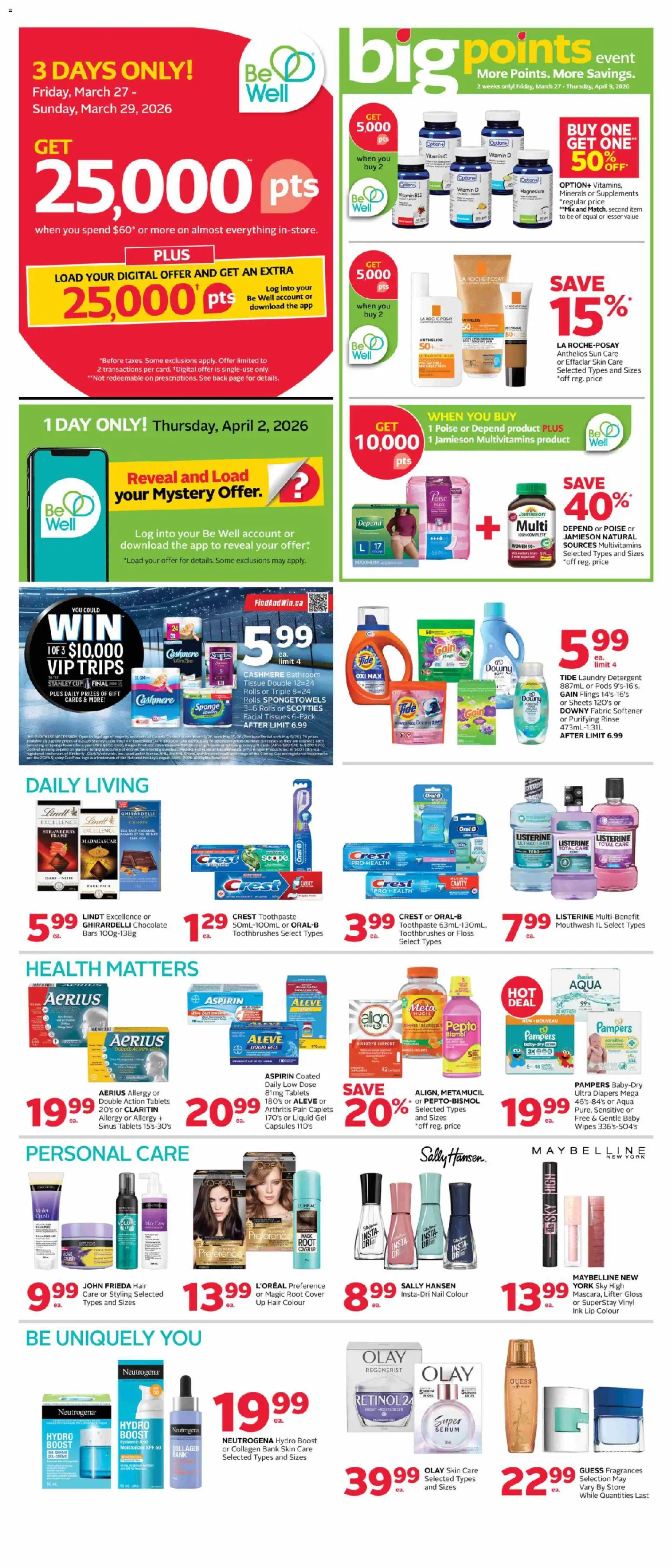 Rexall flyer valid from 27.03.2026 | Page: 2 | Products: Sponge, Mouthwash, Fabric softener, Chocolate