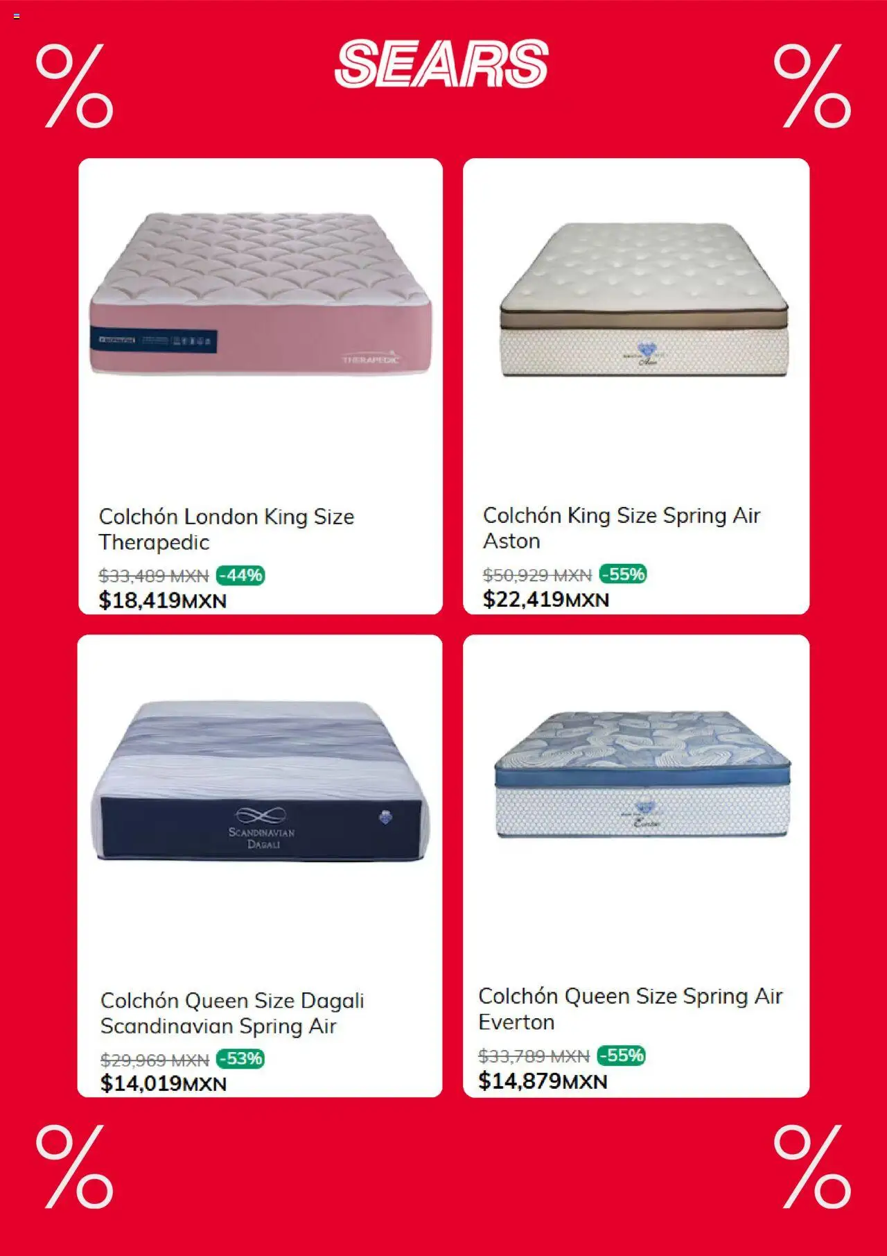 Nuevas ofertas de Sears válidas en toda la República Mexicana desde el 28.08.2025. ¡Encuentra las mejores ofertas en Sears - Promociones! | Página: 5 | Productos: Colchón