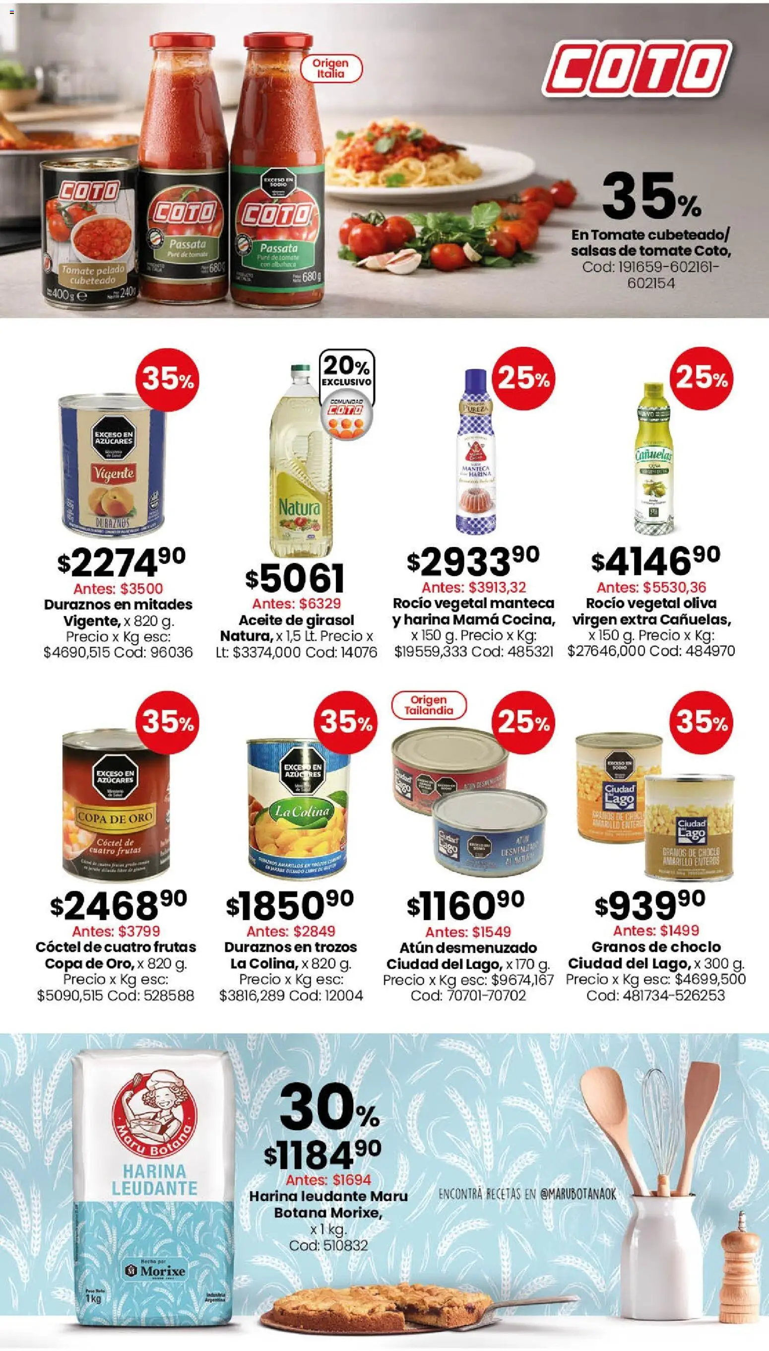 Coto - Ofertas Almacén y bebidas │ válido desde el 06.04.2026 | Página: 2 | Productos: Aceite, Atún, Tomate, Manteca
