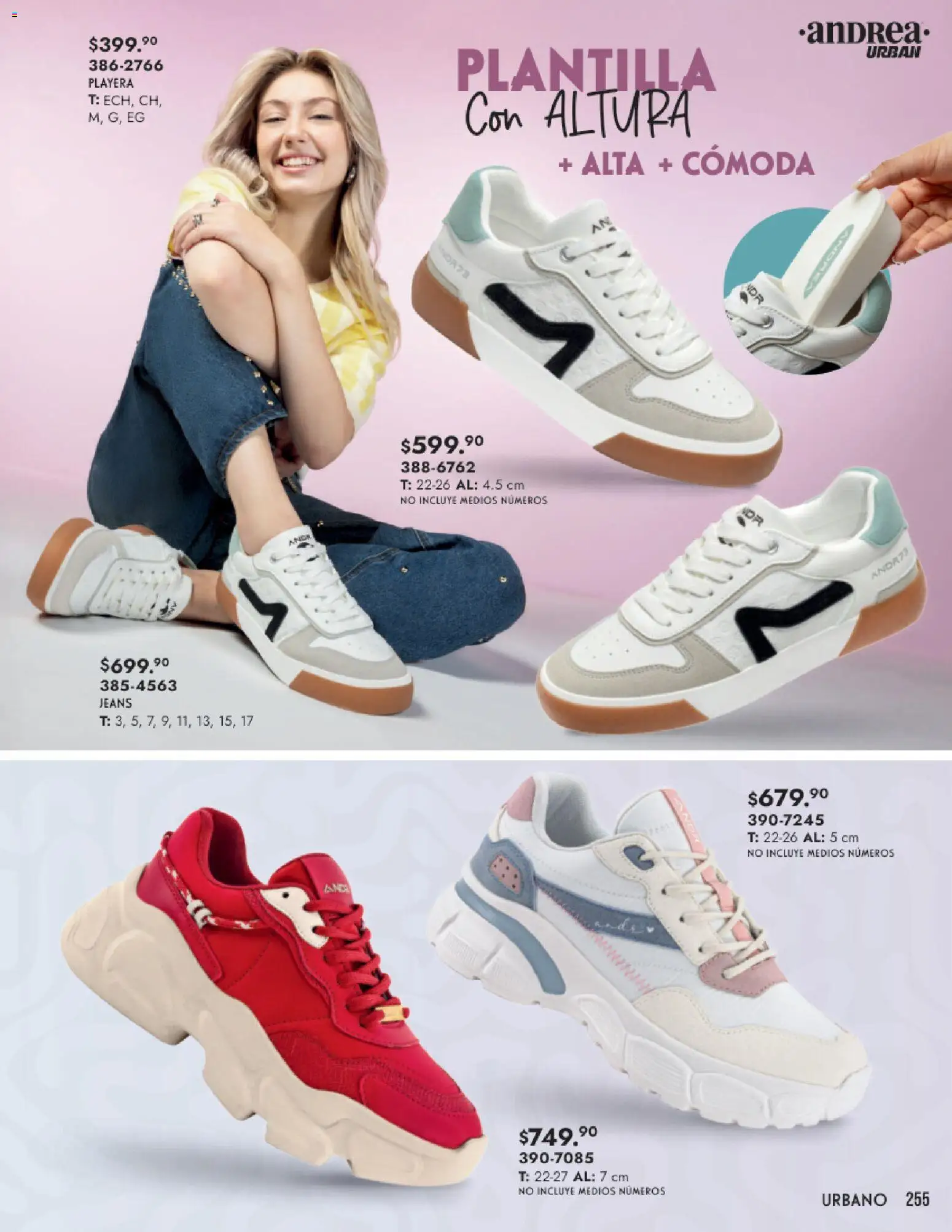 Nuevas ofertas de Andrea válidas en toda la República Mexicana desde el 25.01.2026. ¡Encuentra las mejores ofertas en Andrea catálogo Calzado Dama! | Página: 255 | Productos: Playera