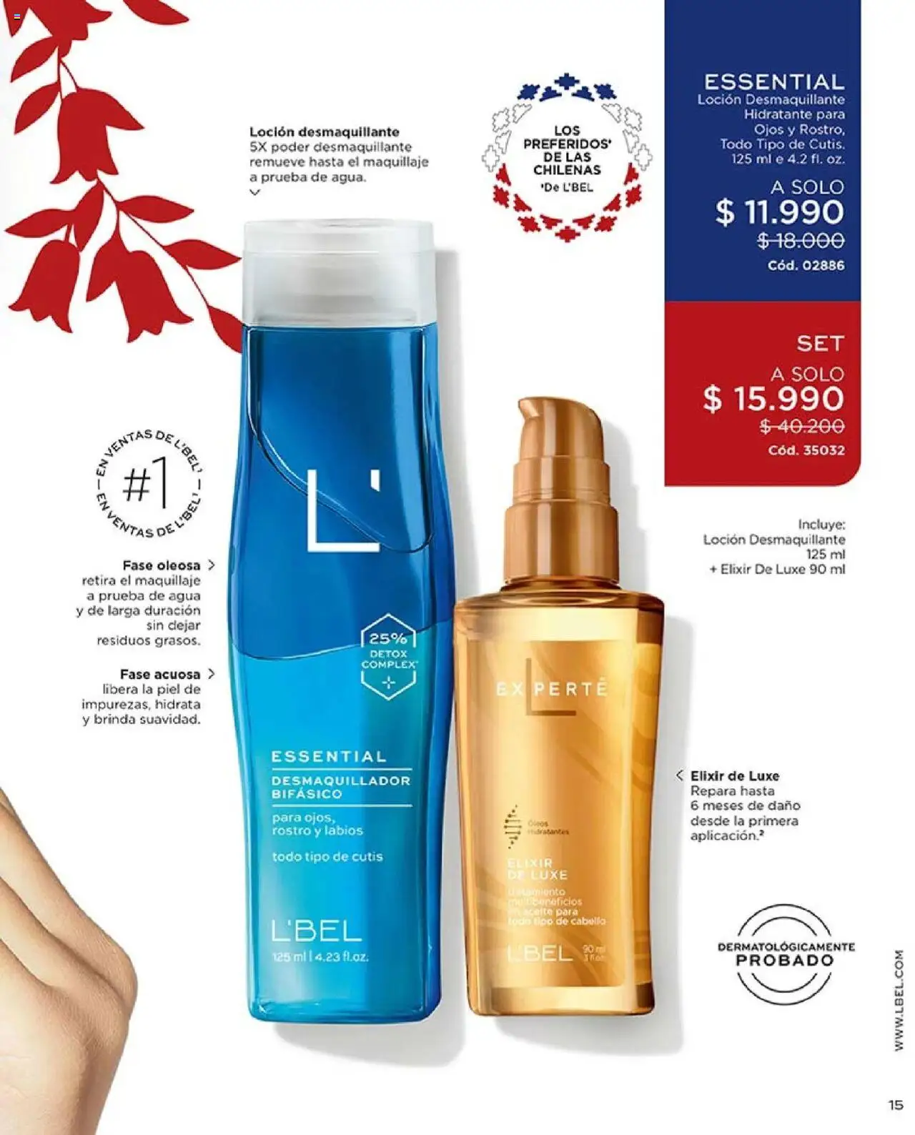 Catálogo L'Bel Campaña 14 │ válido desde el 31.08.2025 | Página: 15 | Productos: Loción, Agua, Maquillaje, Aceite