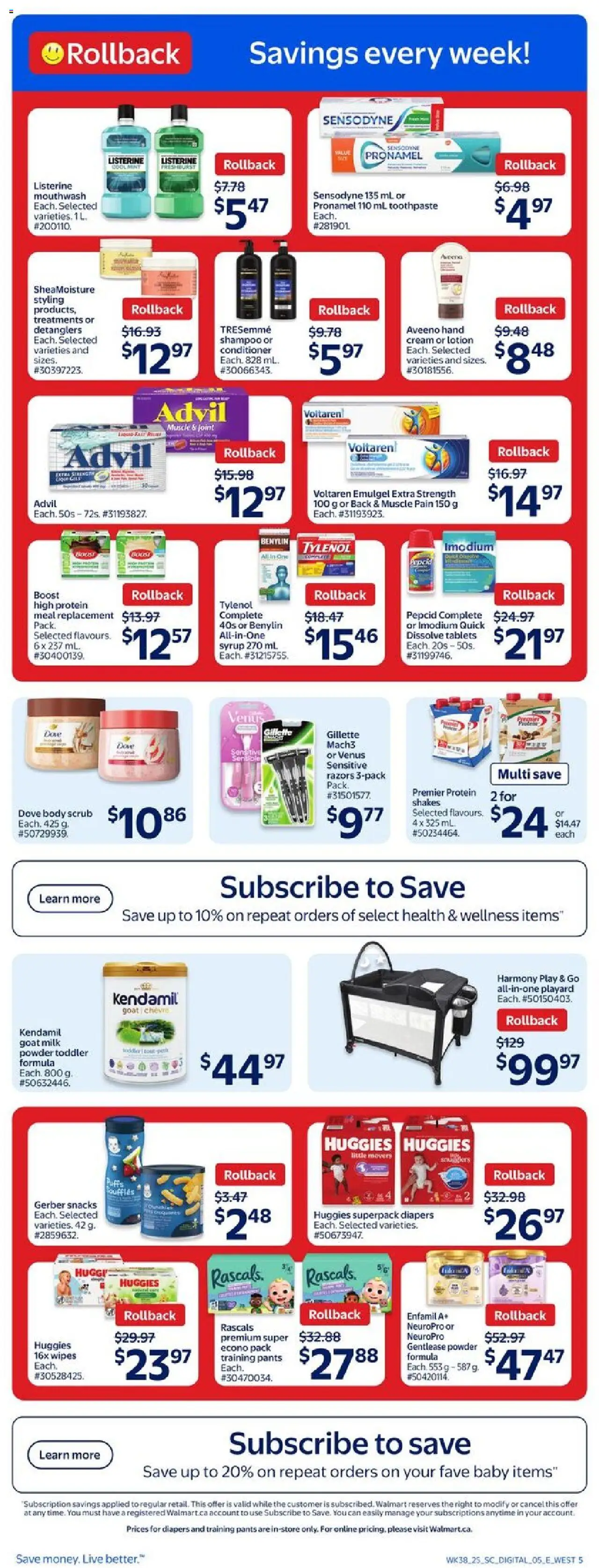 Walmart flyer valid from 16.10.2025 | Page: 8 | Products: Powder, Conditioner, Toothpaste, Milk