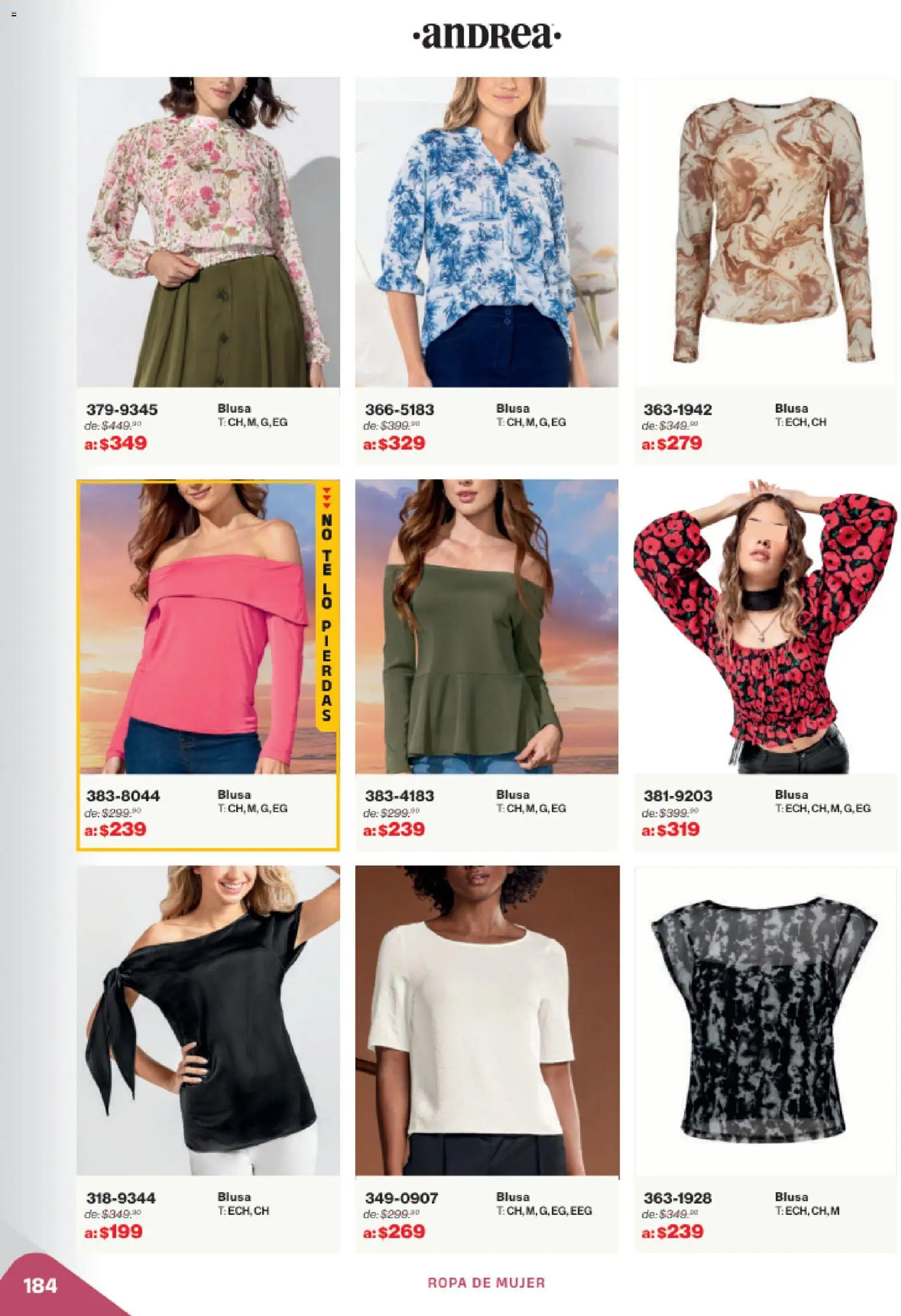 Nuevas ofertas de Andrea válidas en toda la República Mexicana desde el 02.11.2025. ¡Encuentra las mejores ofertas en Andrea catálogo Outlet! | Página: 184 | Productos: Blusa, Ropa