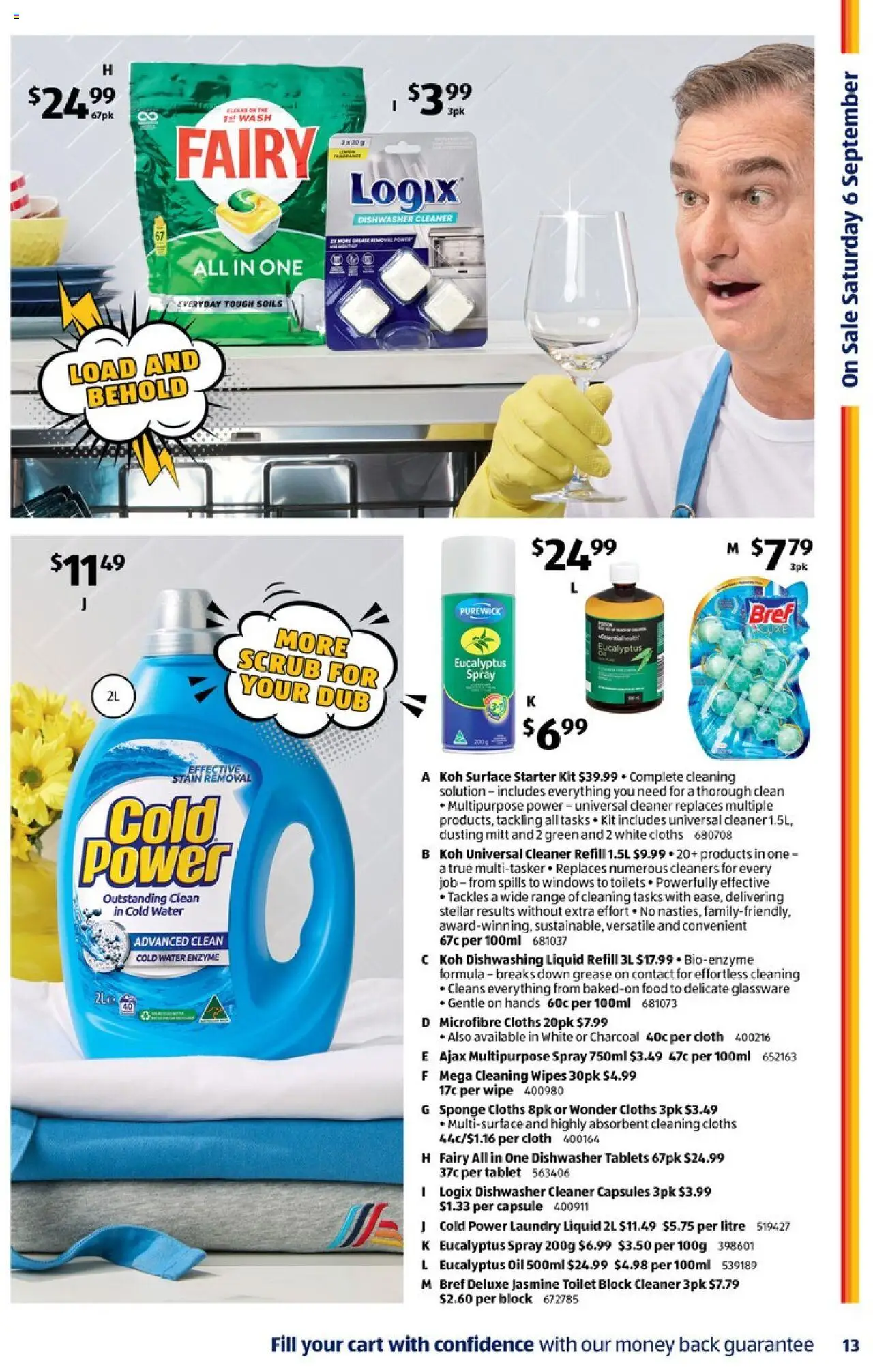 Aldi catalogue - valid from 03.09.2025 | Page: 13 | Products: Cart, Dishwasher tablets, Dishwasher cleaner, Laundry