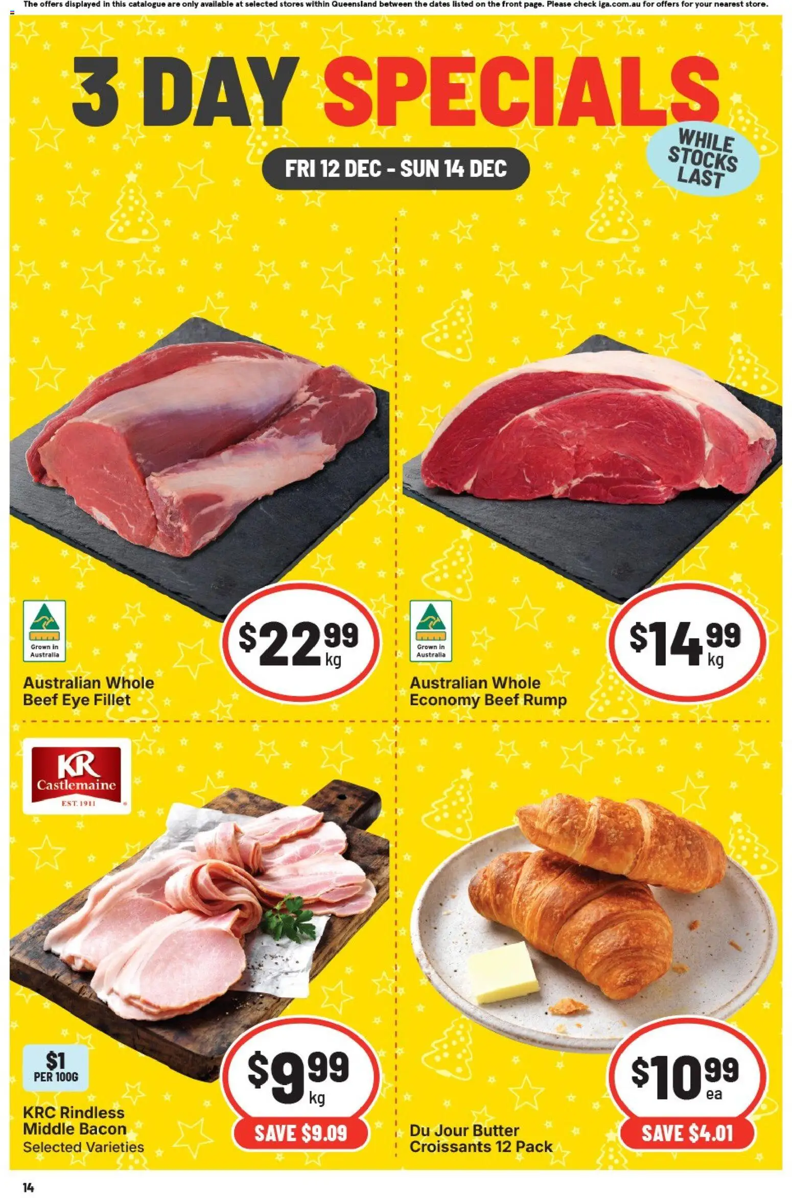IGA catalogue - valid from 12.12.2025 | Page: 1 | Products: Bacon, Butter, Beef