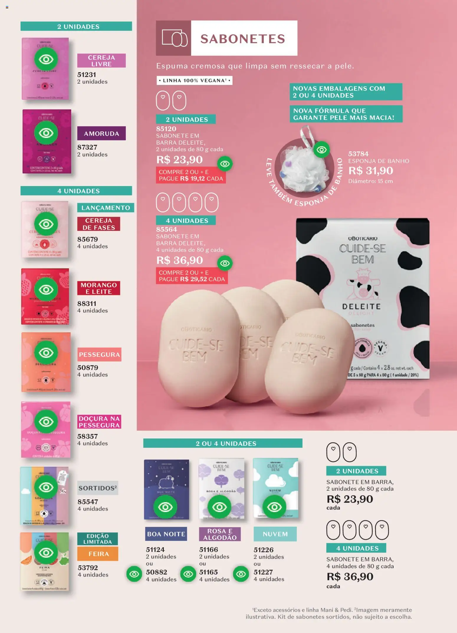 O Boticário Folheto - válido de 02.03.2026 | Página: 84 | Produtos: Cereja, Leite, Sabonete, Esponja de banho