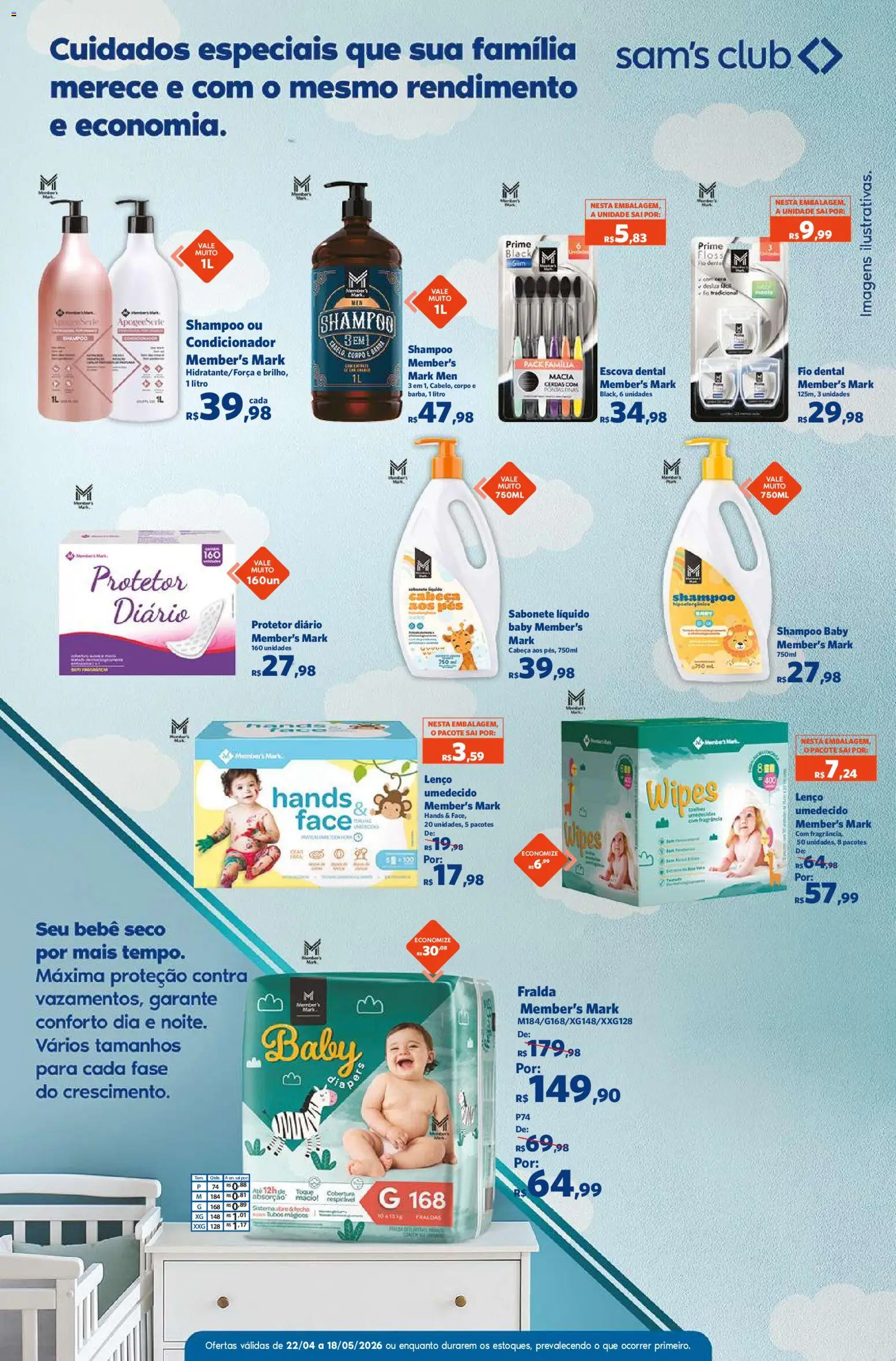 Sam's Club Folheto - válido de 22.04.2026 | Página: 11 | Produtos: Condicionador, Sabonete, Fio dental, Sabonete líquido