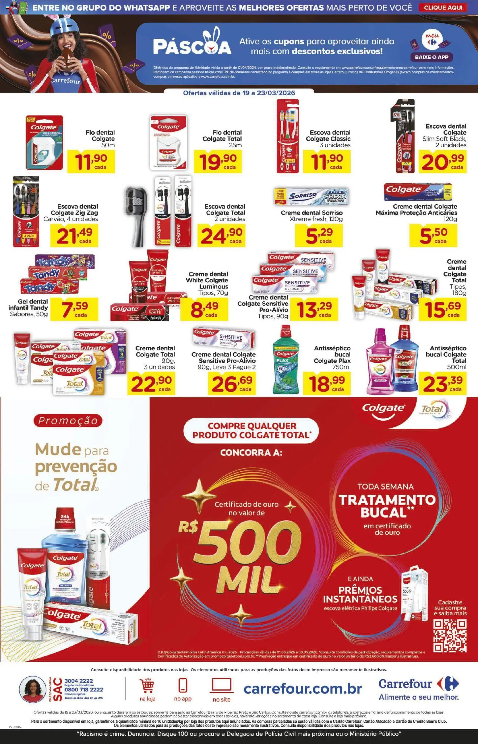 Carrefour Bairro Folheto - válido de 19.03.2026 | Página: 2 | Produtos: Escova, Creme, Fio dental, Creme dental