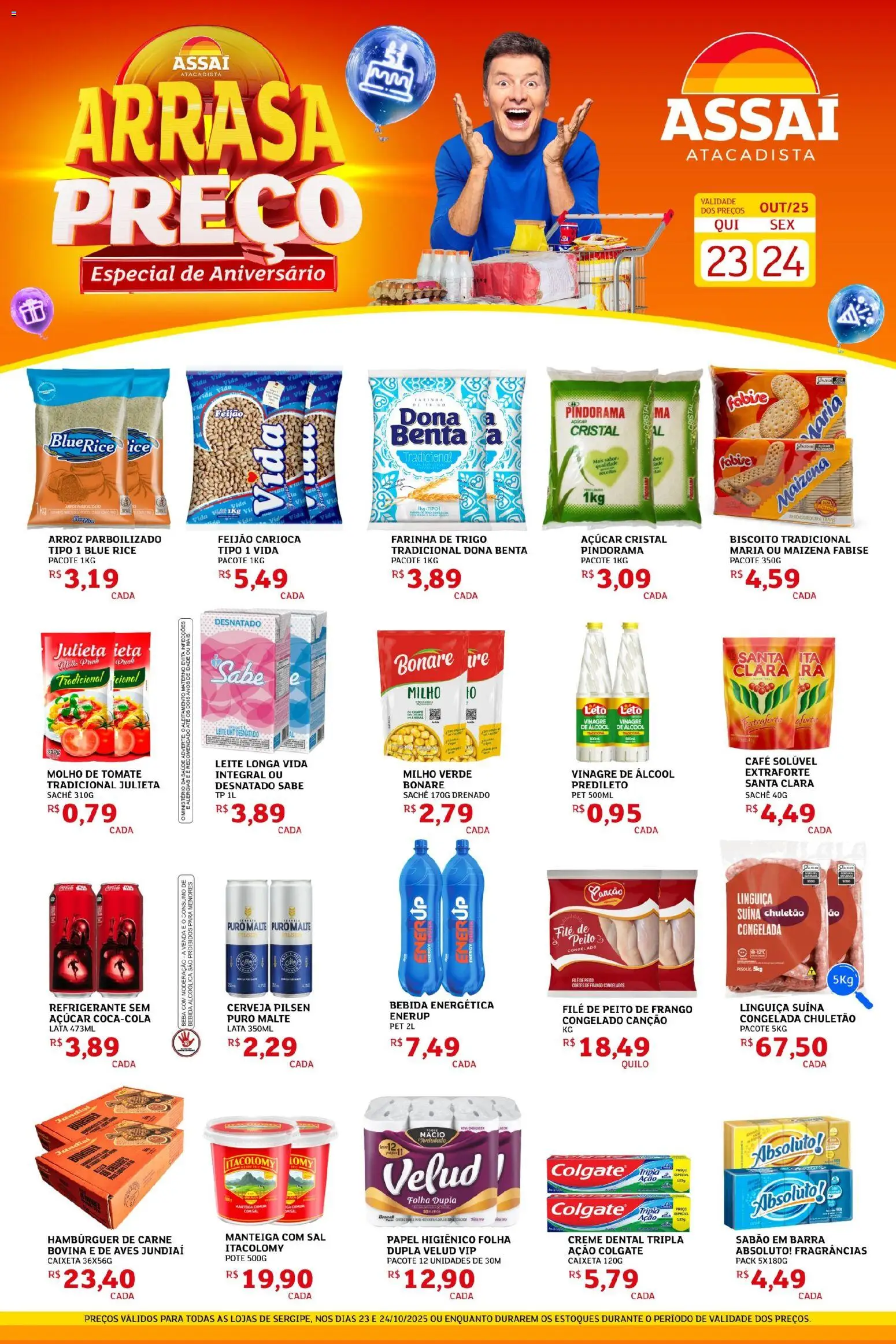 Assaí Atacadista Folheto - válido de 23.10.2025 | Página: 1 | Produtos: Sabão em barra, Vinagre, Frango, Café solúvel