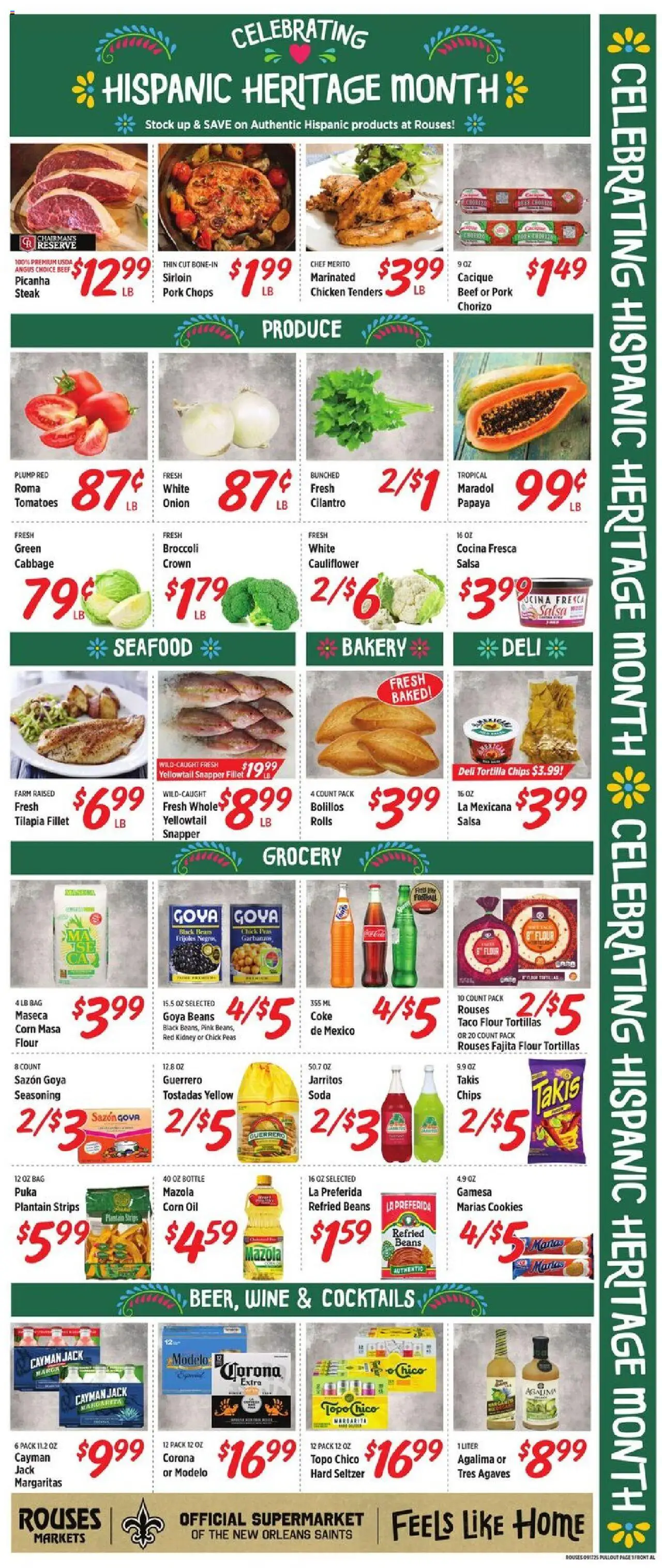 Rouses Weekly Ad - AL - valid from 17.09.2025 | Page: 4 | Products: Chips, Seafood, Cauliflower, Bag