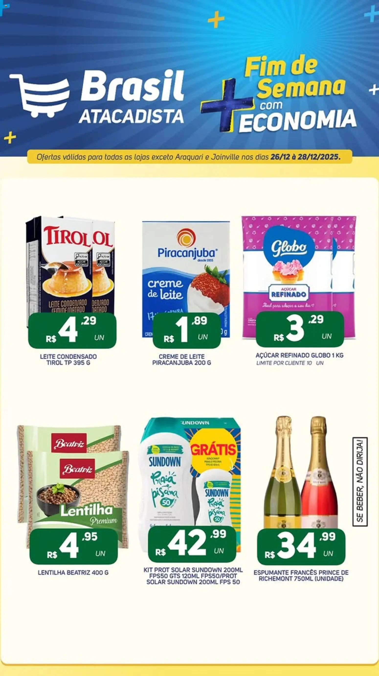 Brasil Atacadista Folheto - válido de 26.12.2025 | Página: 1 | Produtos: Espumante, Leite, Creme de leite, Leite condensado