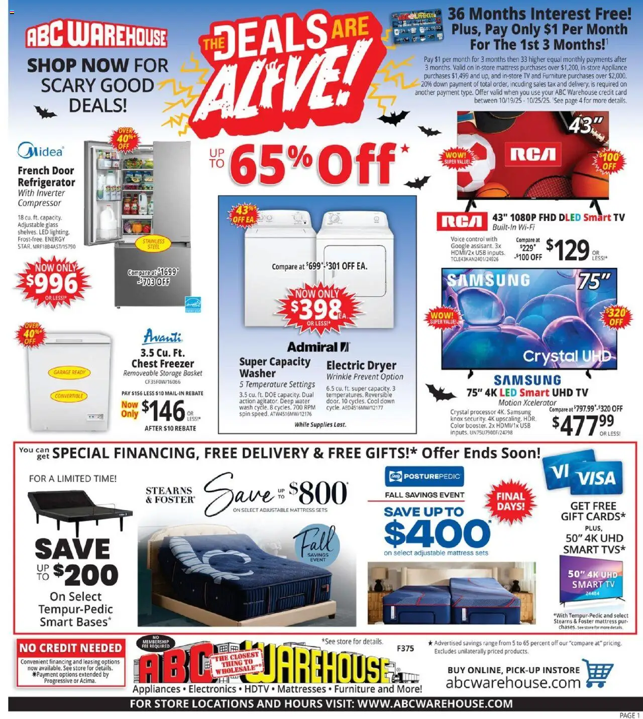 ABC Warehouse Weekly Ad - valid from 19.10.2025 | Page: 1
