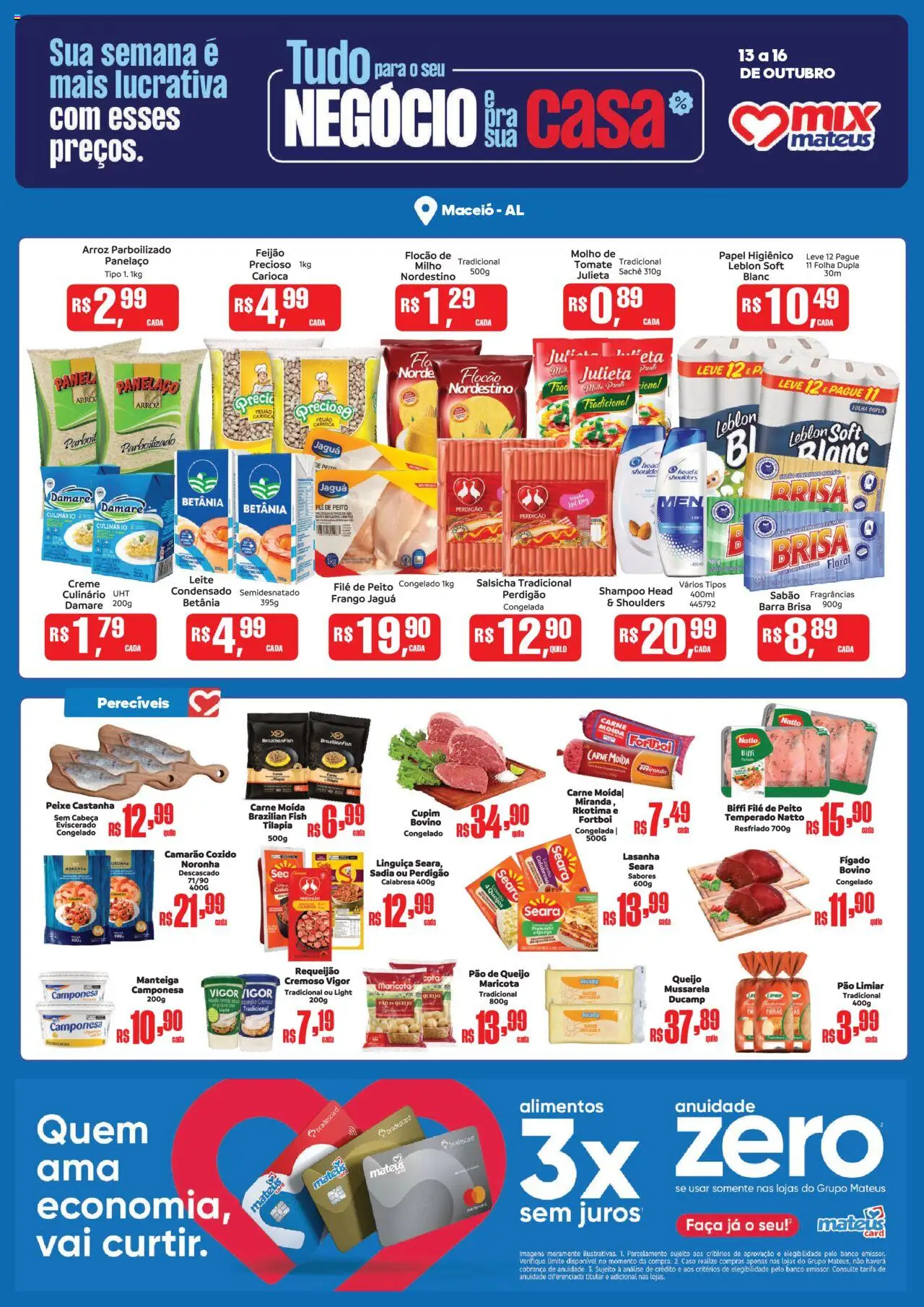 Mateus Folheto - válido de 13.10.2025 | Página: 1 | Produtos: Feijão, Manteiga, Papel higiênico, Pão de queijo