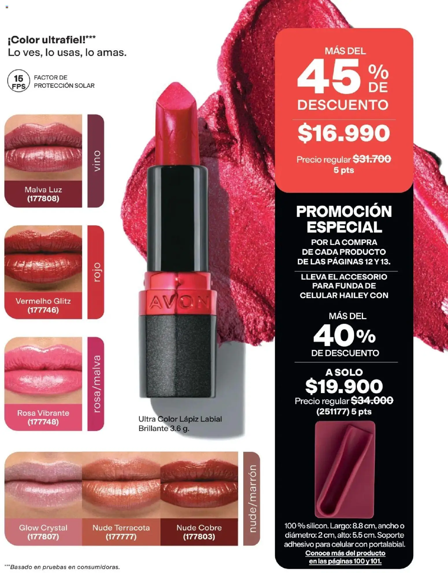 Avon revista - valida desde el 25.03.2026 | Página: 13 | Productos: Lápiz labial, Vino