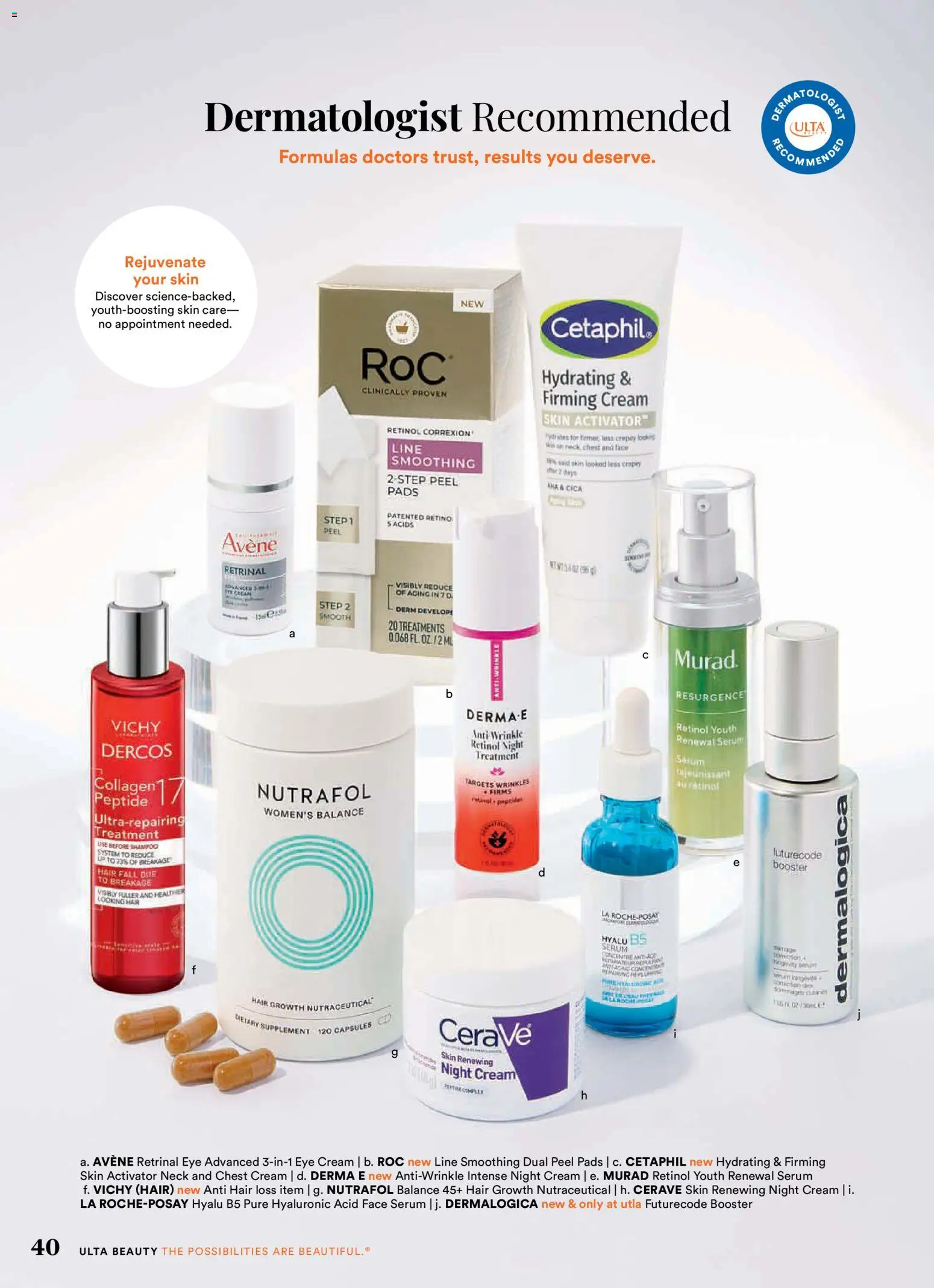 Ulta Beauty - 4.19.26 - 5.10.26 - valid from 19.04.2026 | Page: 40 | Products: Shampoo, Face Serum, Pads, Cream