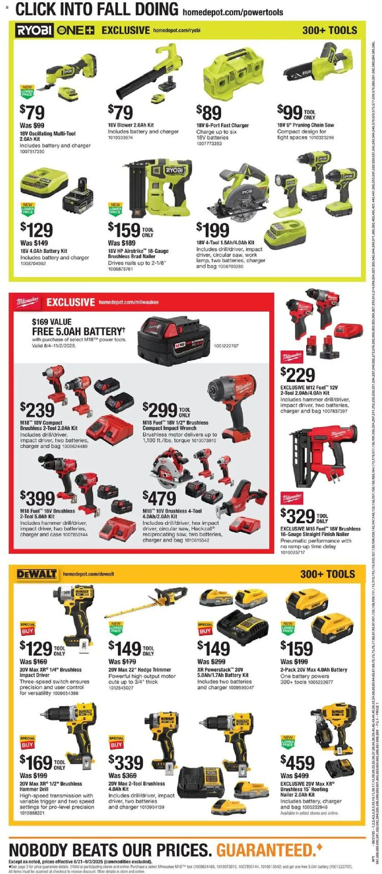 Home Depot Local Ad - valid from 21.08.2025 | Page: 4 | Products: Battery, Hammer, Charger, Bag
