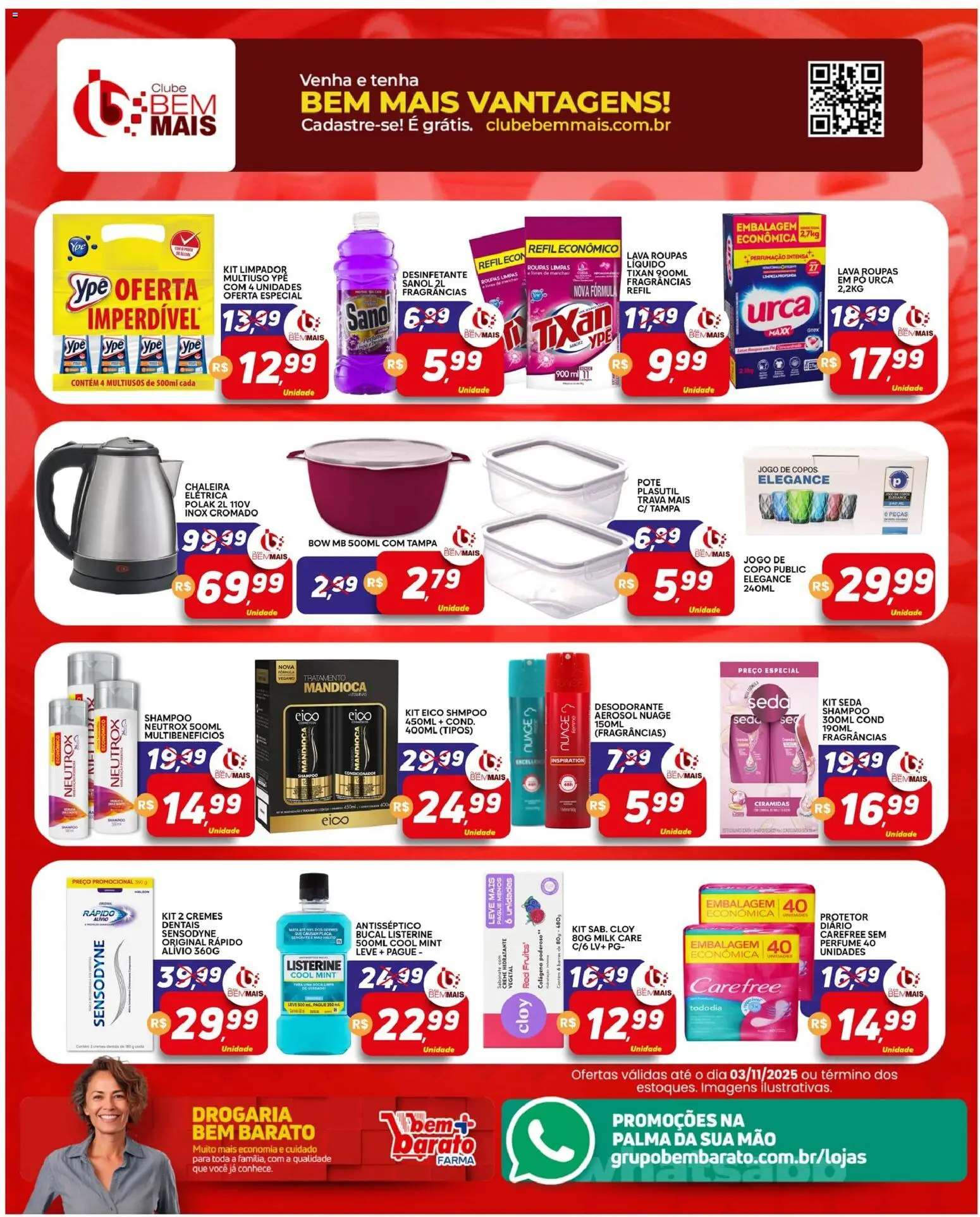 Supermercado Bem Barato Folheto - válido de 28.10.2025 | Página: 4 | Produtos: Perfume, Mandioca, Pó, Copos