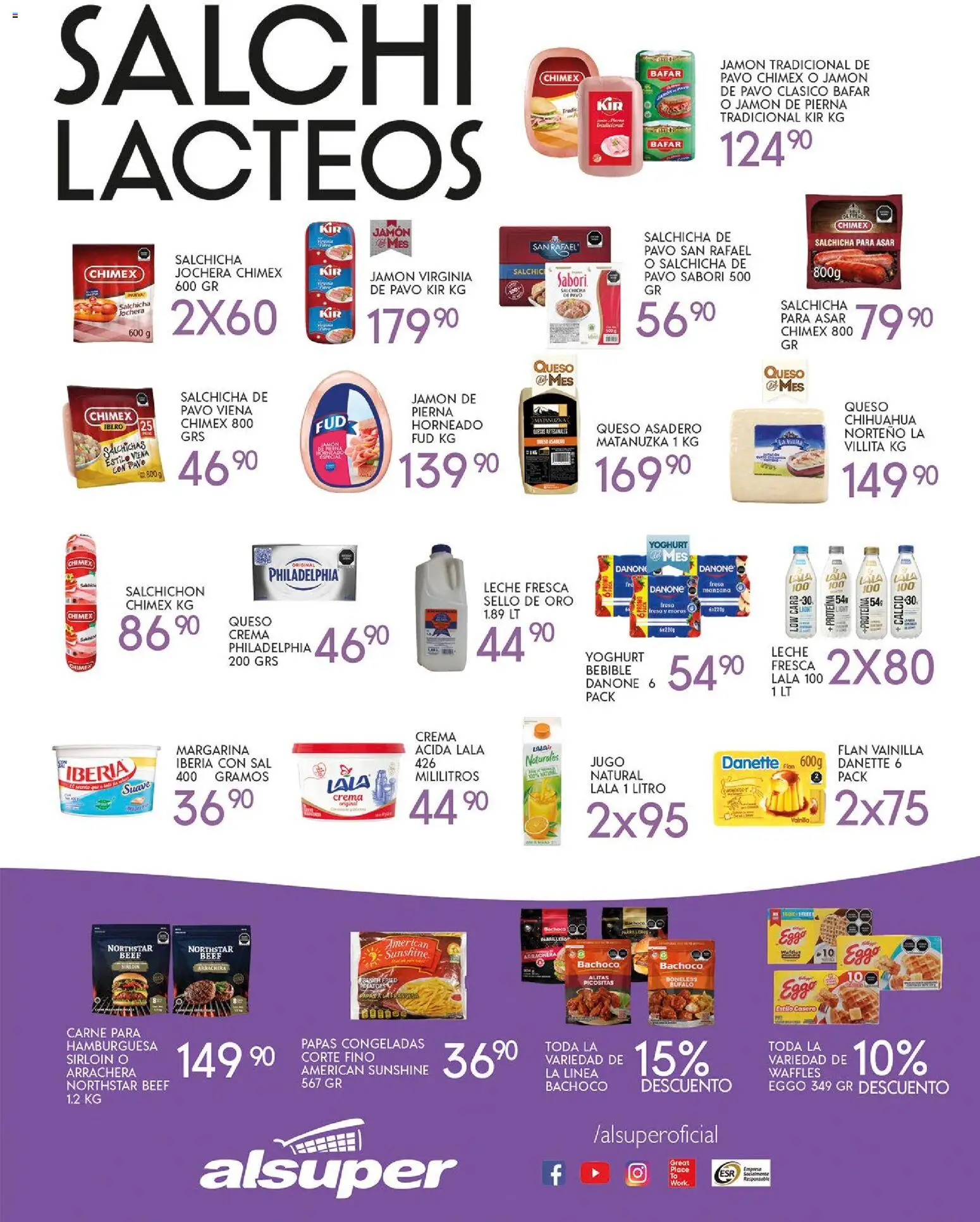 Nuevas ofertas de Alsuper válidas en toda la República Mexicana desde el 07.11.2025. ¡Encuentra las mejores ofertas en Alsuper folleto! | Página: 3 | Productos: Salchicha, Crema, Manzana, Jugo