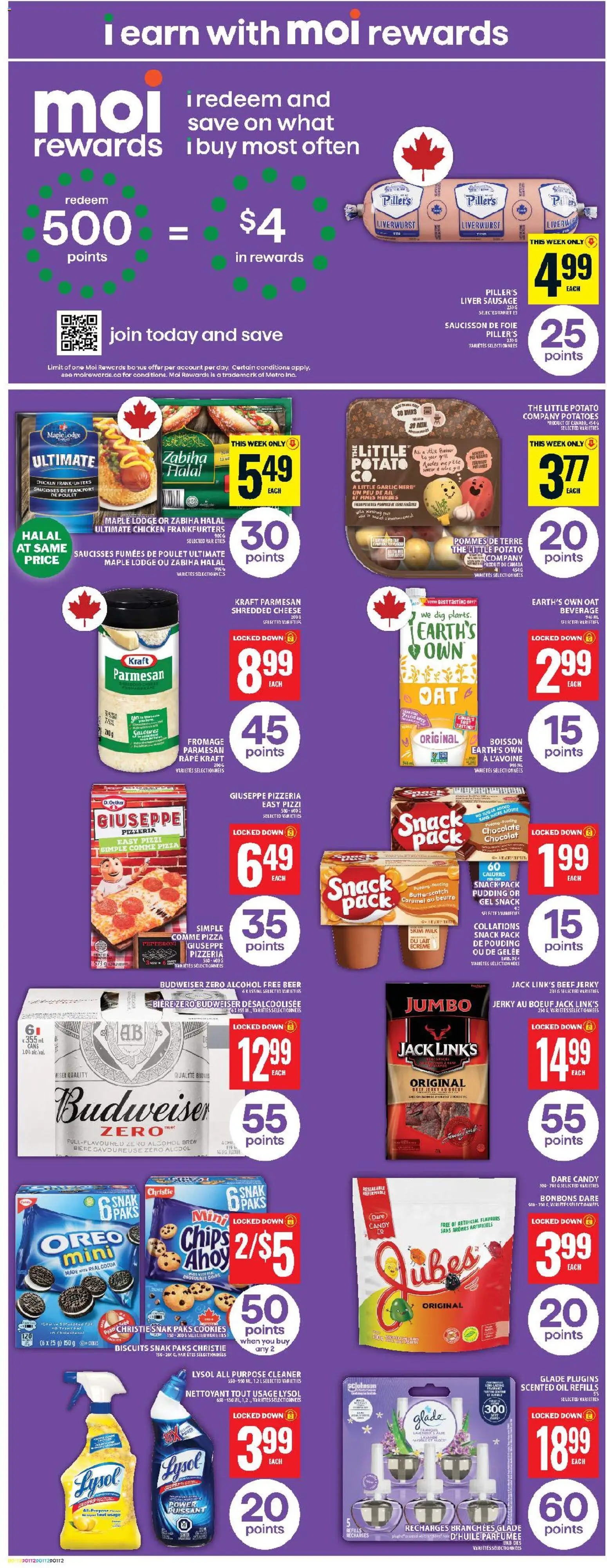 Food Basics flyer valid from 23.04.2026 | Page: 4 | Products: Milk, Cheese, Chocolate, Pizza