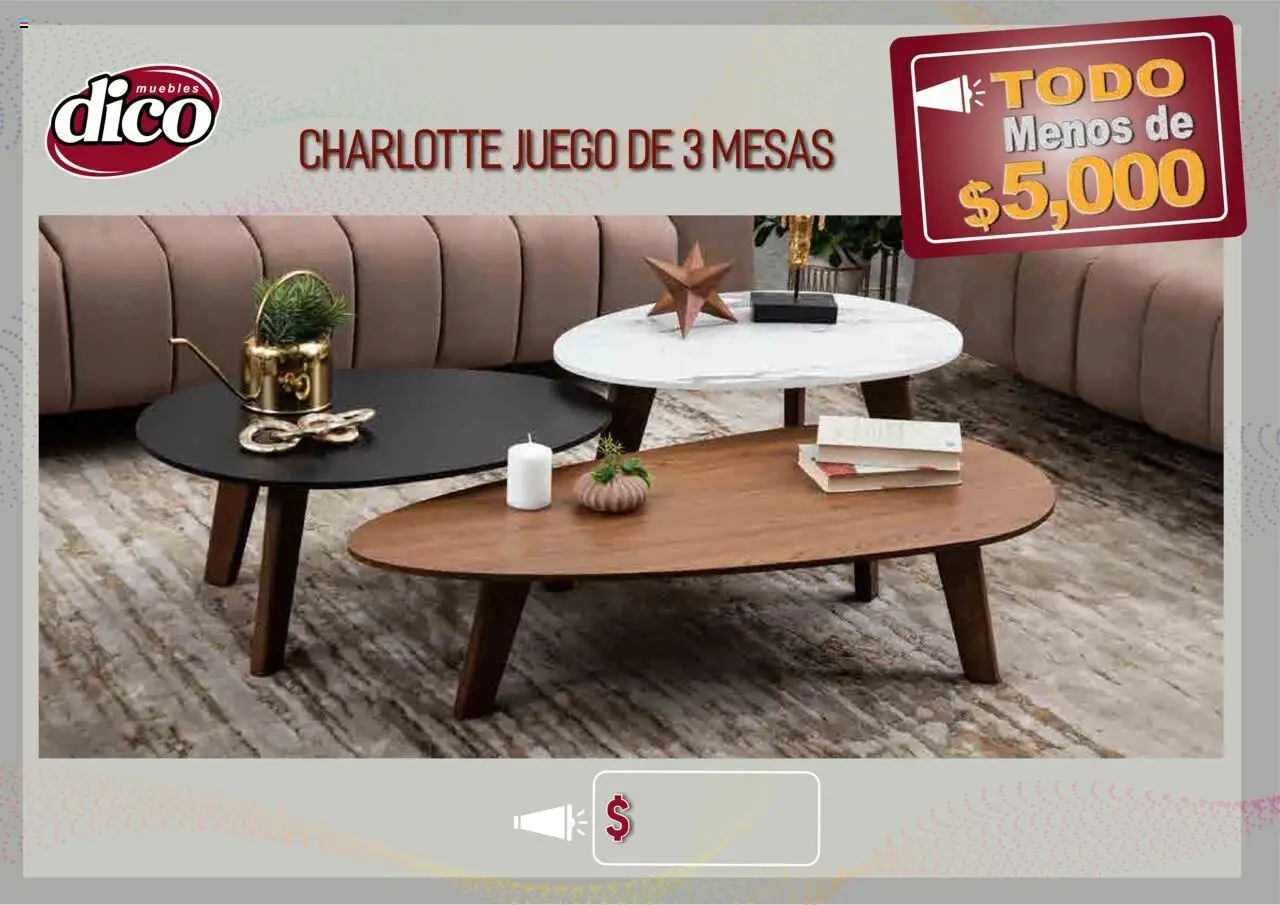 Nuevas ofertas de Muebles Dico válidas en toda la República Mexicana desde el 12.02.2025. ¡Encuentra las mejores ofertas en Muebles Dico catálogo Todo Menos! | Página: 40 | Productos: Mesa de centro, Mesa