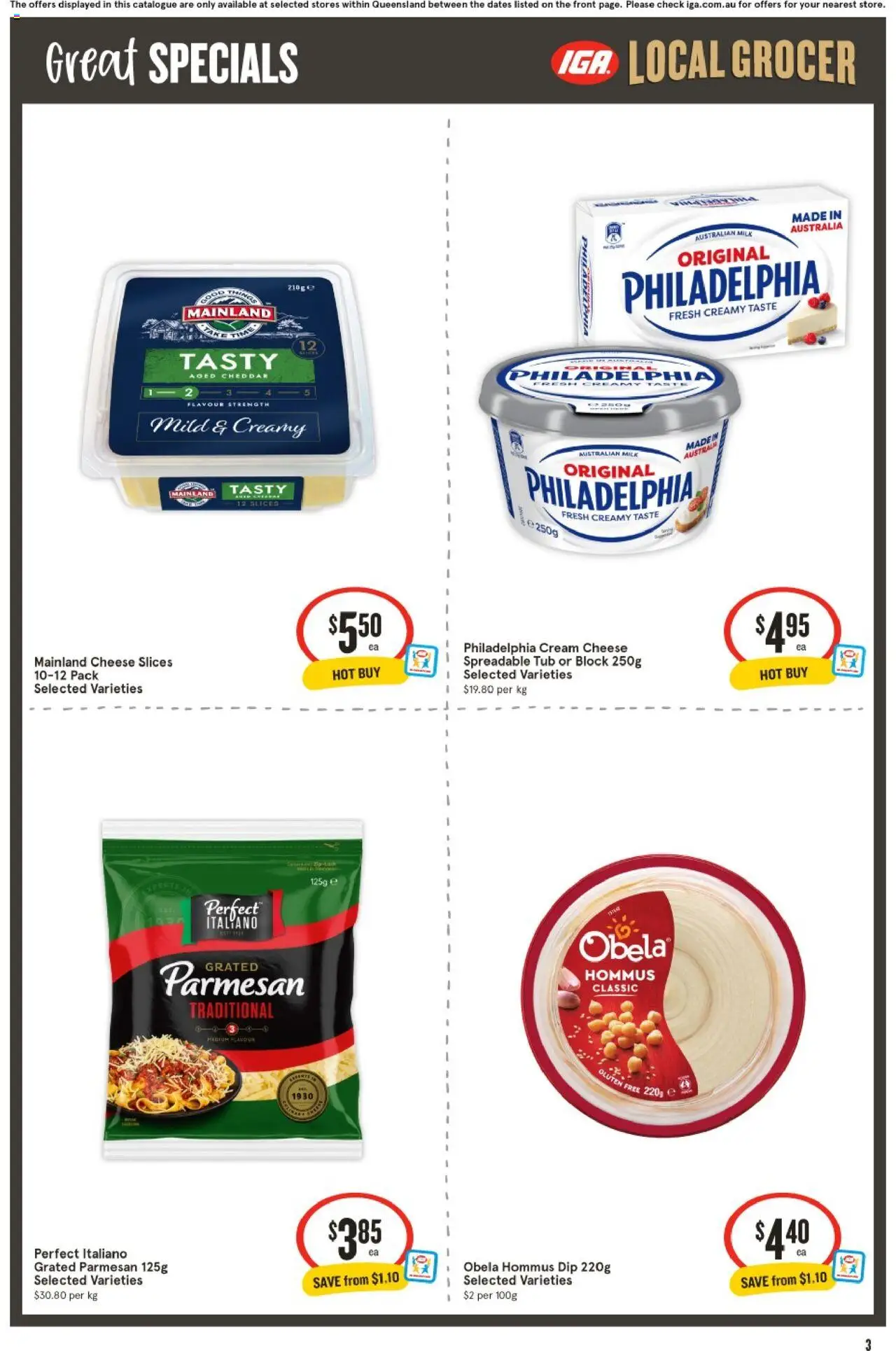IGA catalogue - valid from 20.08.2025 | Page: 3 | Products: Milk, Cheese, Cream