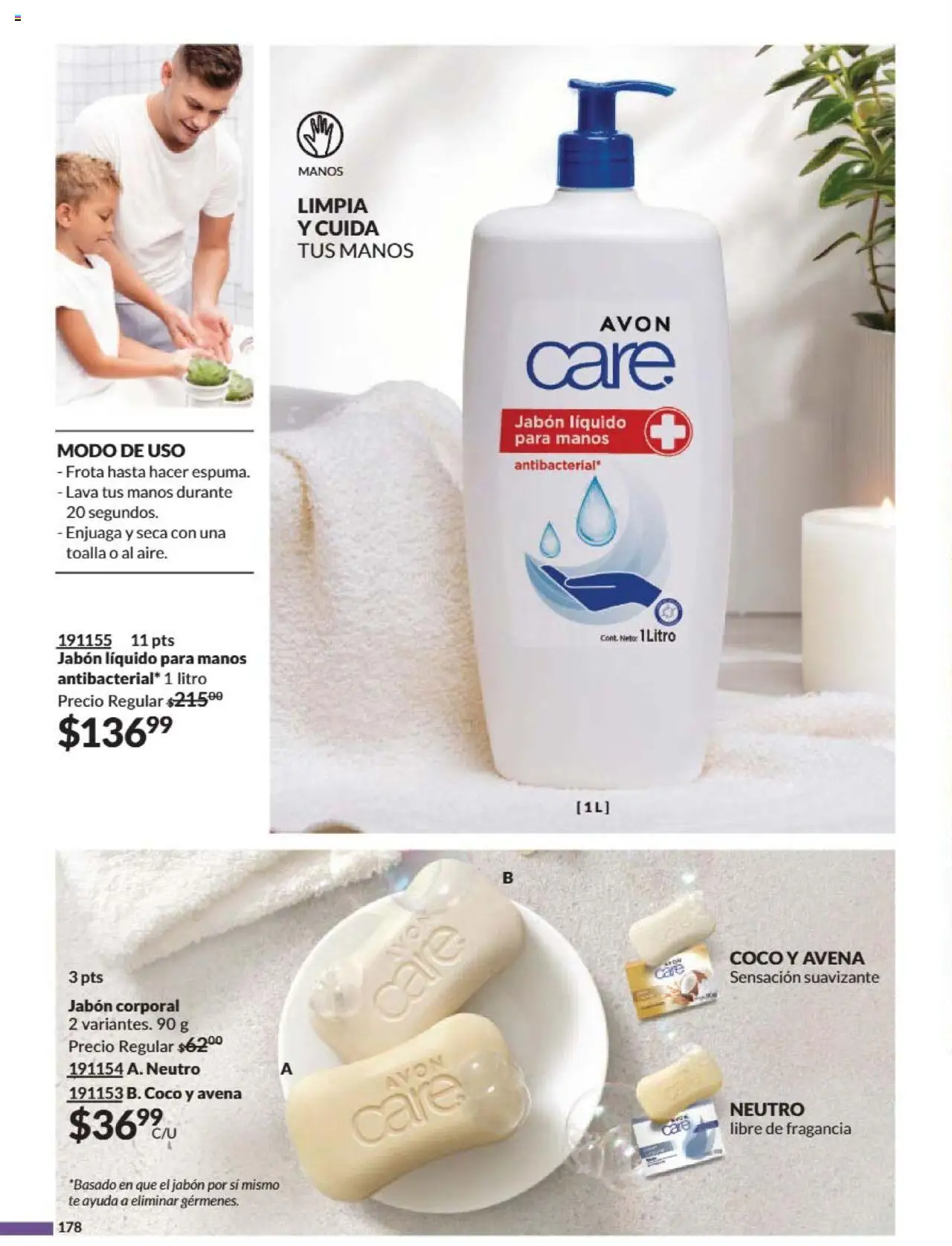Nuevas ofertas de AVON válidas en toda la República Mexicana desde el 12.09.2025. ¡Encuentra las mejores ofertas en AVON - Campaña 15 2025! | Página: 186 | Productos: Avena, Jabón líquido, Toalla, Té