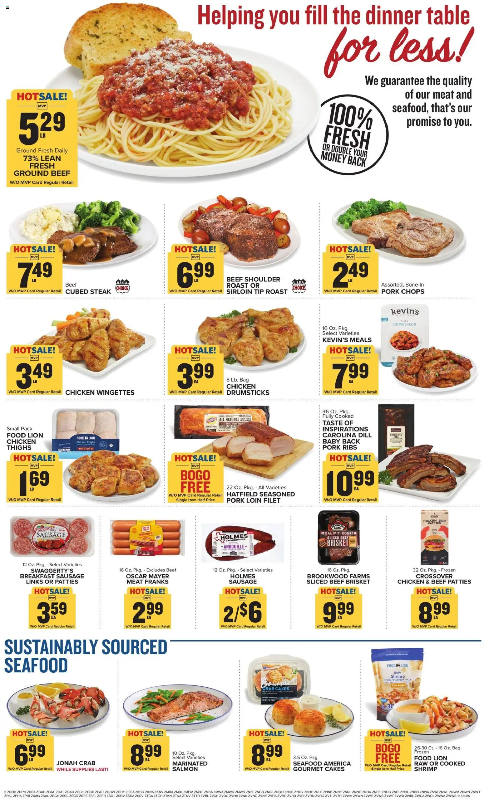 Food Lion Weekly Ad - valid from 05.11.2025 | Page: 3 | Products: Table, Pork, Beef, Bag