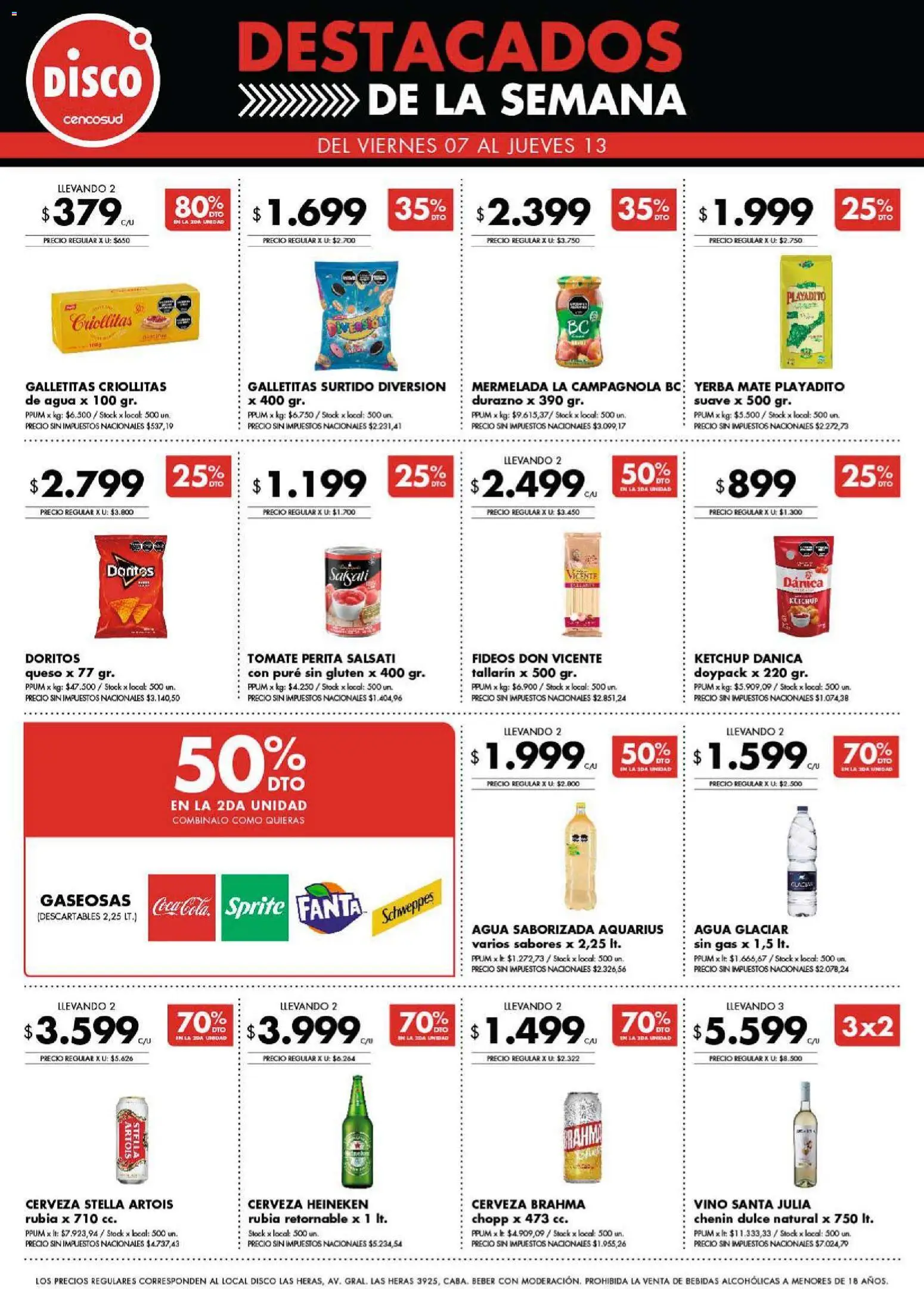 Disco - Destacados - Ofertas I Nacional │ válido desde el 07.11.2025 | Página: 1 | Productos: Galletitas, Yerba, Tomate, Queso