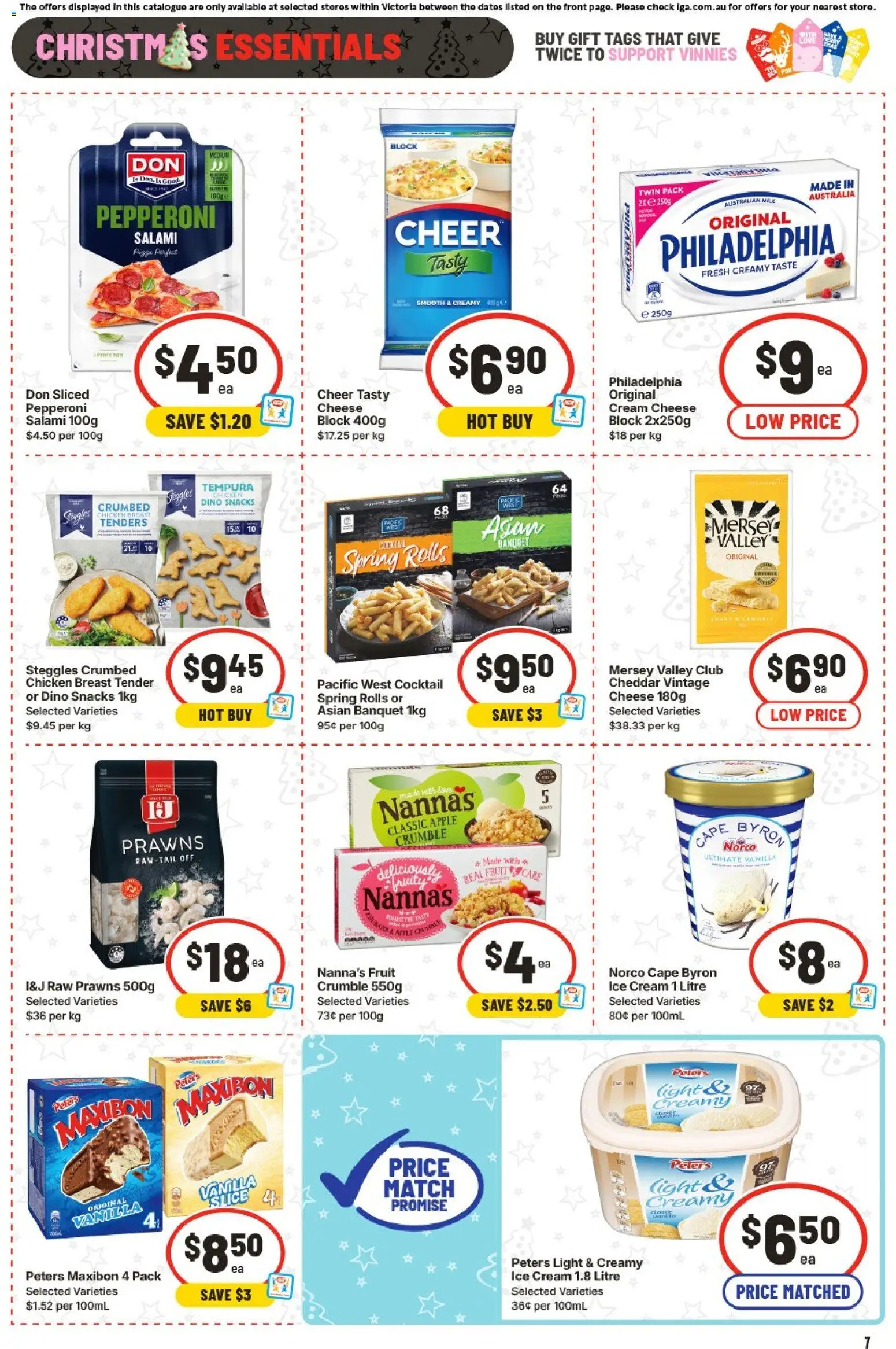 IGA catalogue - valid from 10.12.2025 | Page: 7 | Products: Light, Cheese, Chicken, Ice cream