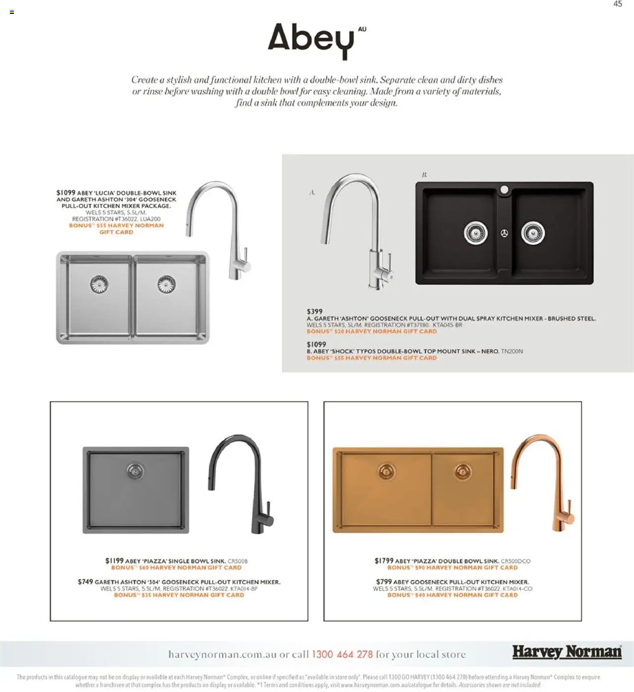 Harvey Norman catalogue - valid from 10.10.2025 | Page: 45 | Products: Sink, Accessories, Mixer