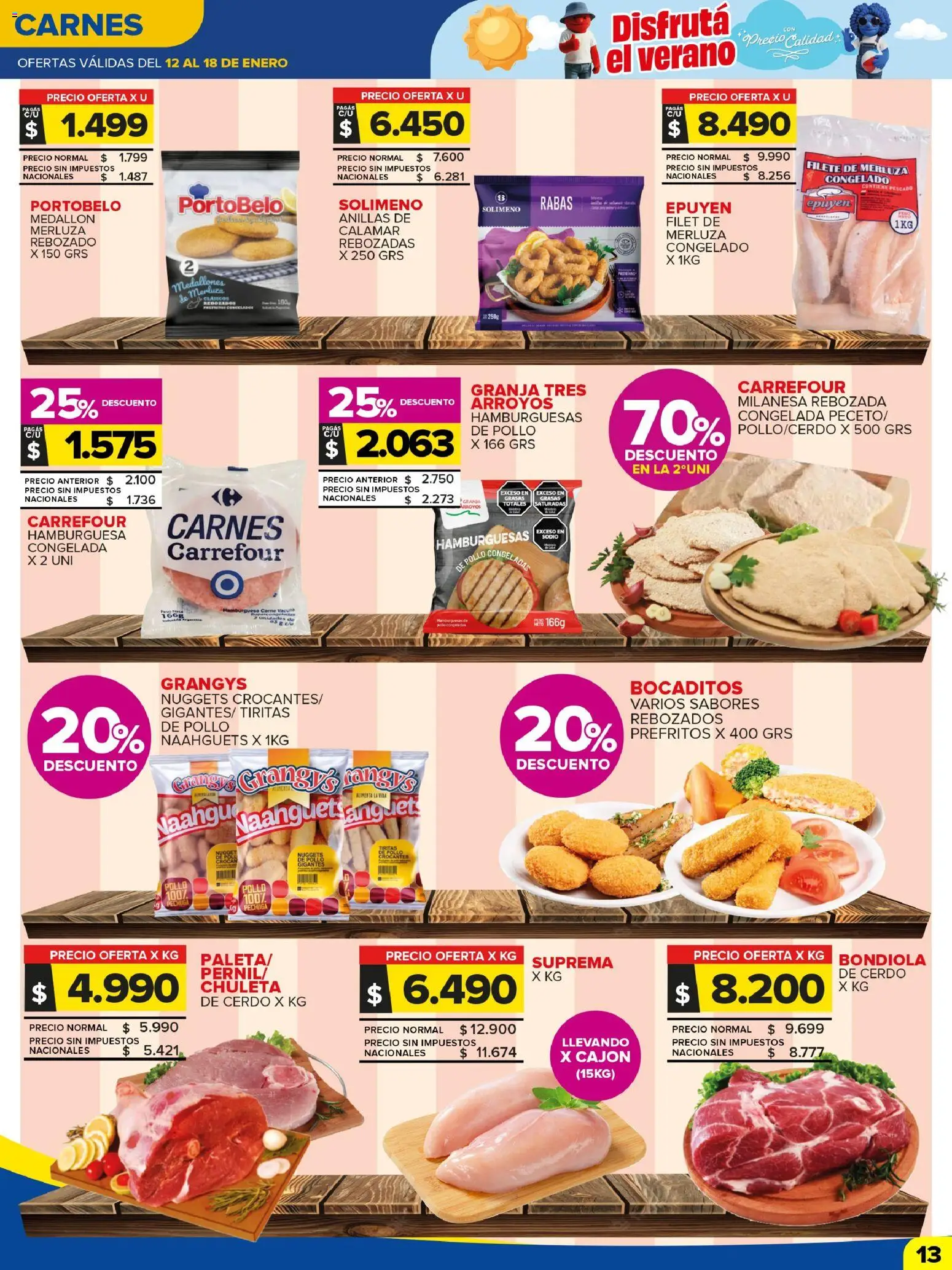 Carrefour Maxi catálogo │ válido desde el 12.01.2026 | Página: 13 | Productos: Pollo, Milanesa, Pescado, Cerdo