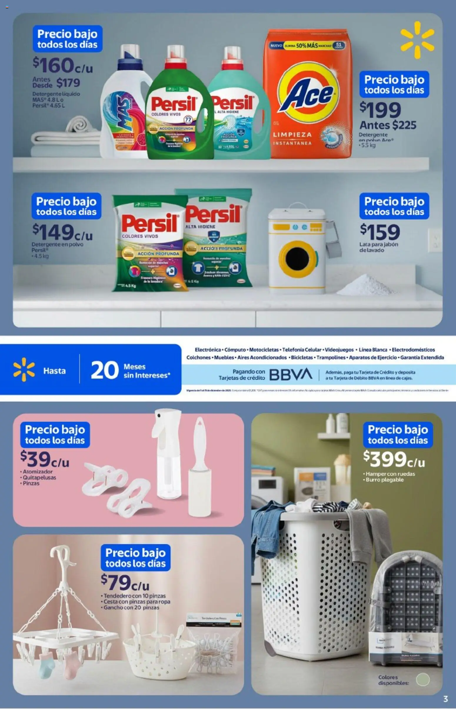 Nuevas ofertas de Walmart válidas en toda la República Mexicana desde el 26.12.2025. ¡Encuentra las mejores ofertas en Walmart catálogo La paz de un hogar limpio y ordenado ! | Página: 3 | Productos: Ropa, Tendedero, Polvo, Jabón